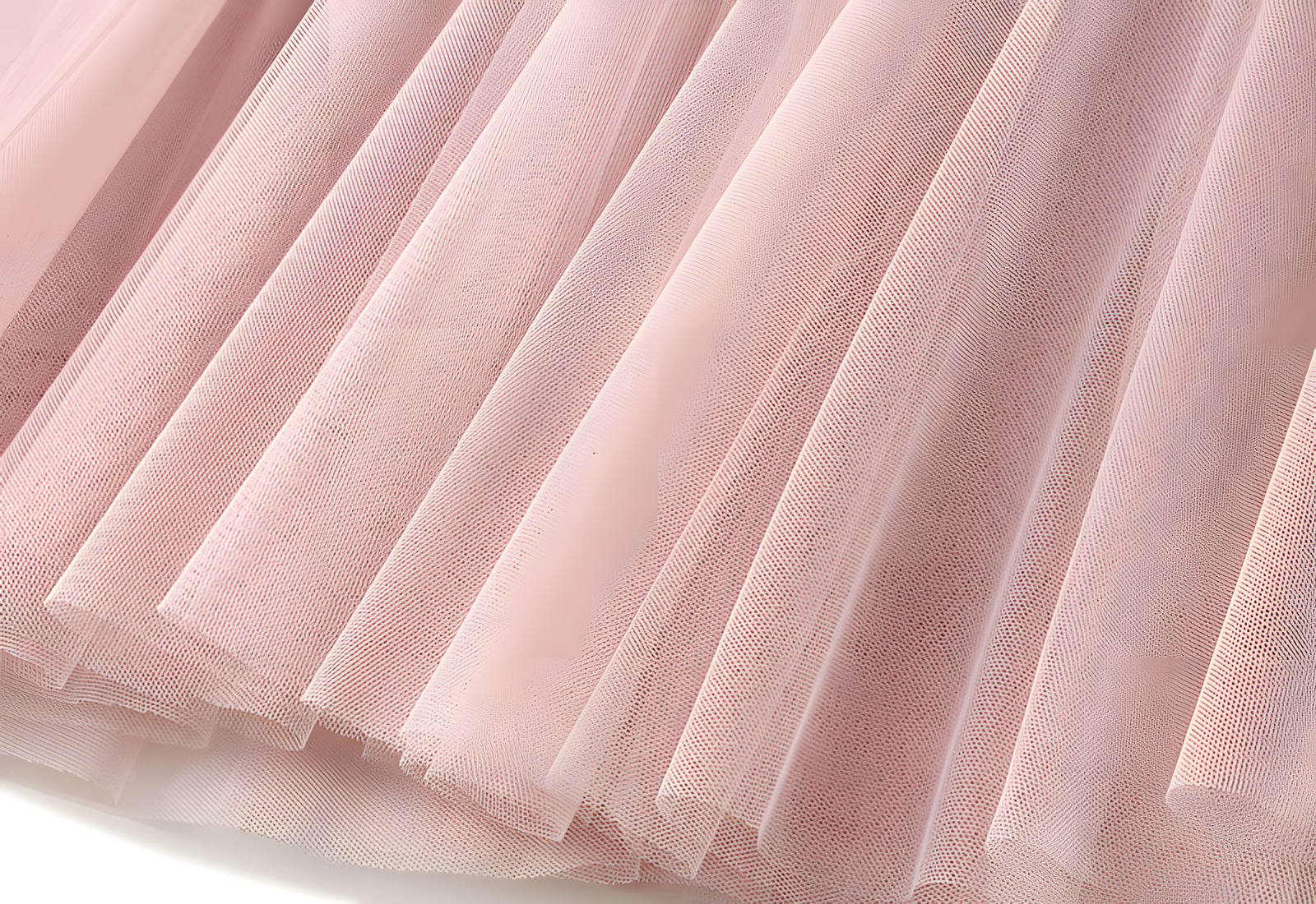 Mesh Multilayer Short Skirt With Satin Lining - A013_PINK