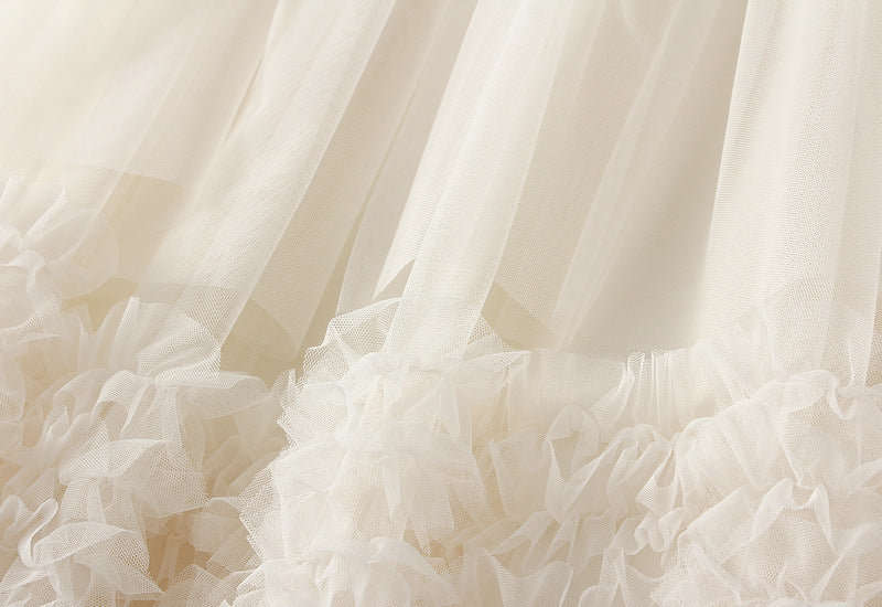 Whimsical Charm Layered Mesh Skirt - 1511_APRICOT