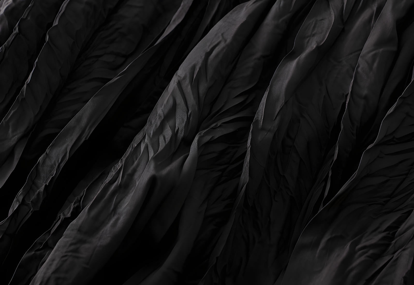 Crushed Self Design Pleated A-Line Skirt	- 0323_BLACK