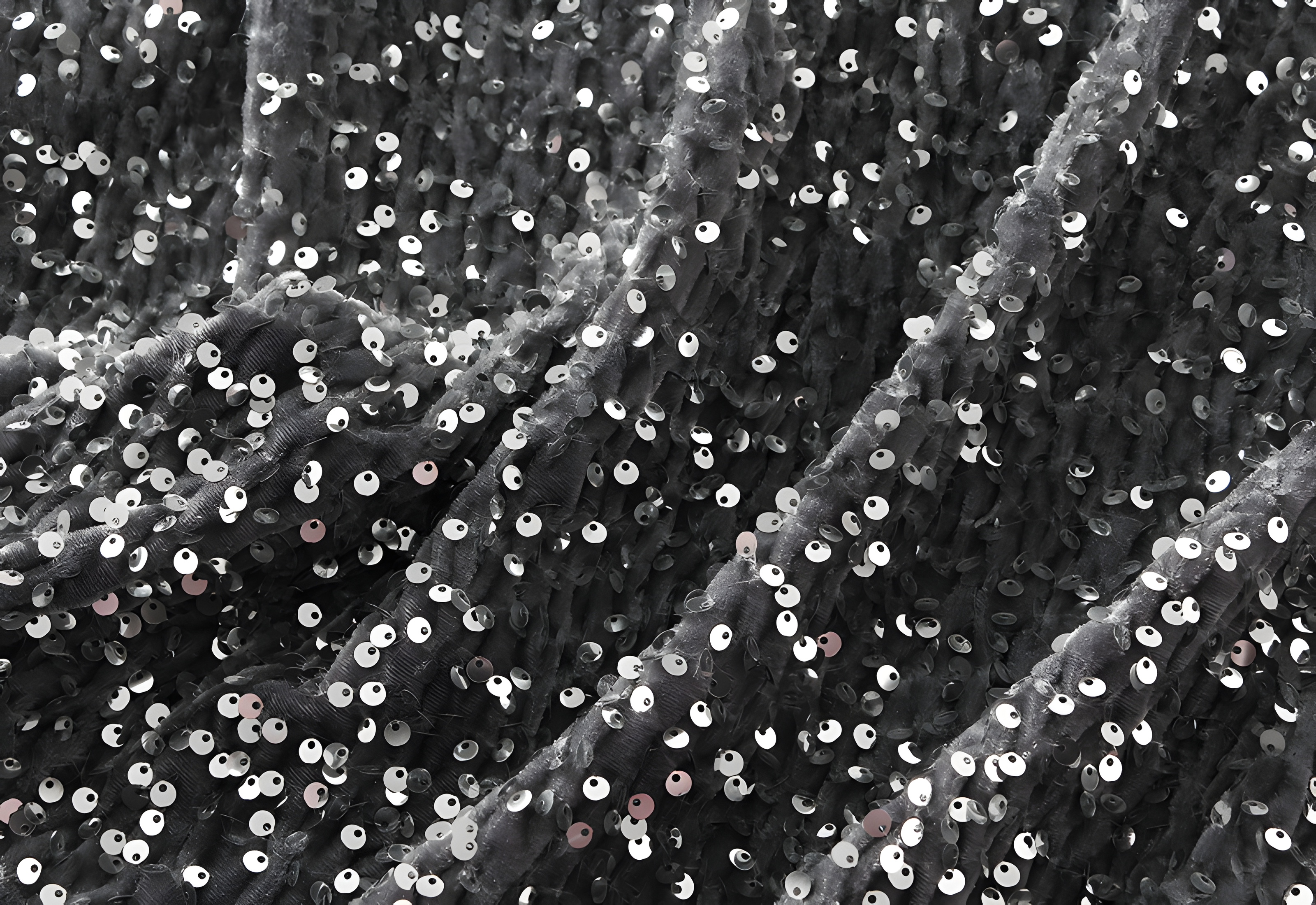 Heavy Sequinned Hip Skirt With Back Slit - D8035_GREY