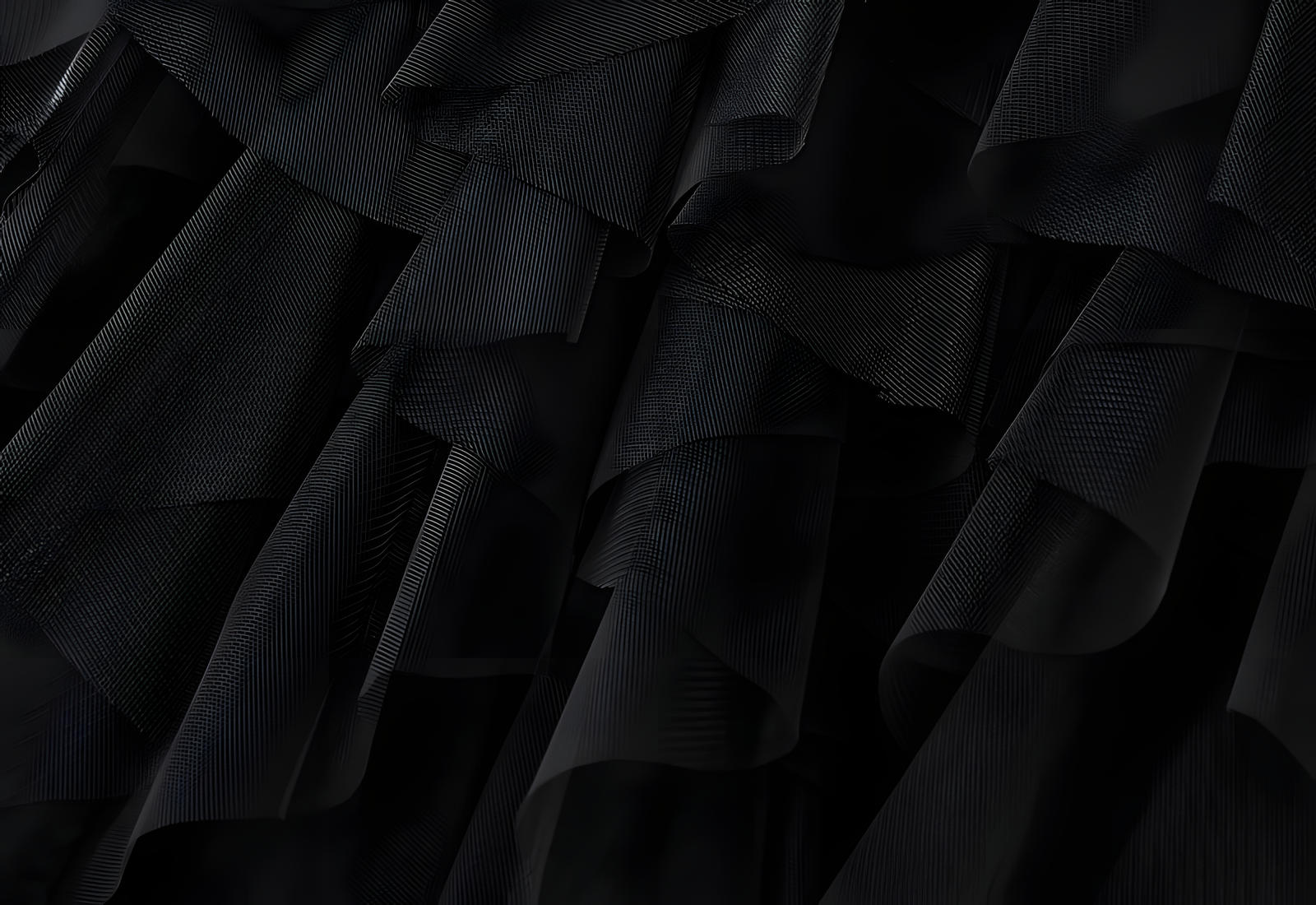 Mesh Gauze Vertical Ripples Short Skirt With Satin Lining - 1682_BLACK