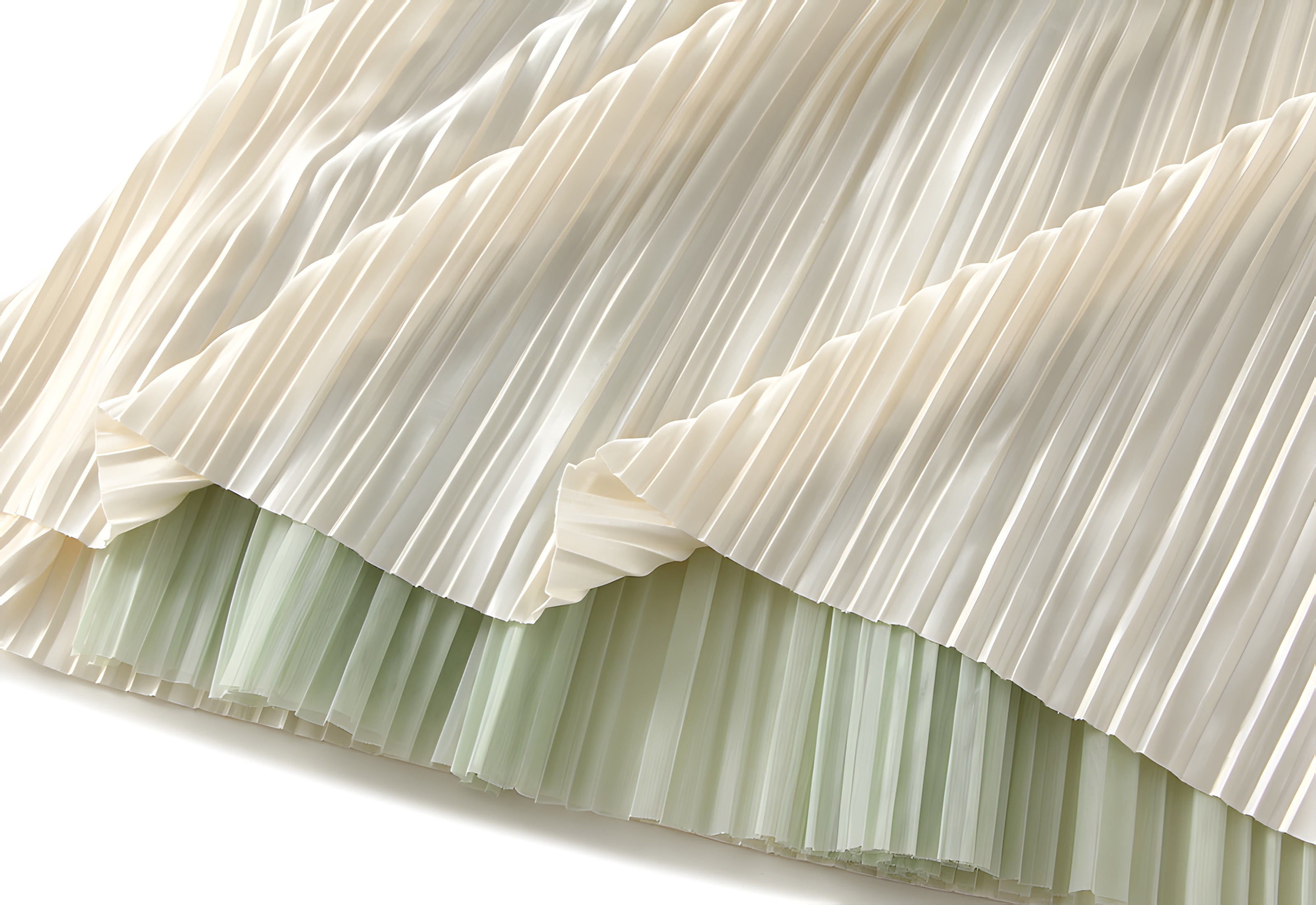 Elegant Luxury Gradient Multilayer A-Line Mesh Skirt - 0872_GREEN