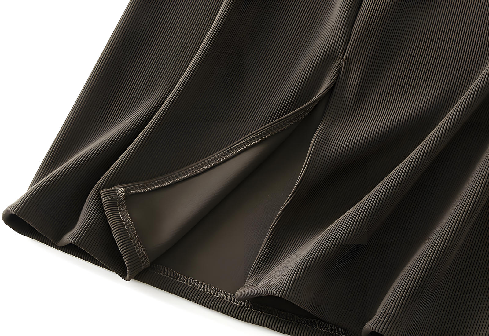 Knitted Body-con Pencil Midi Skirt - 8699_COFFEE