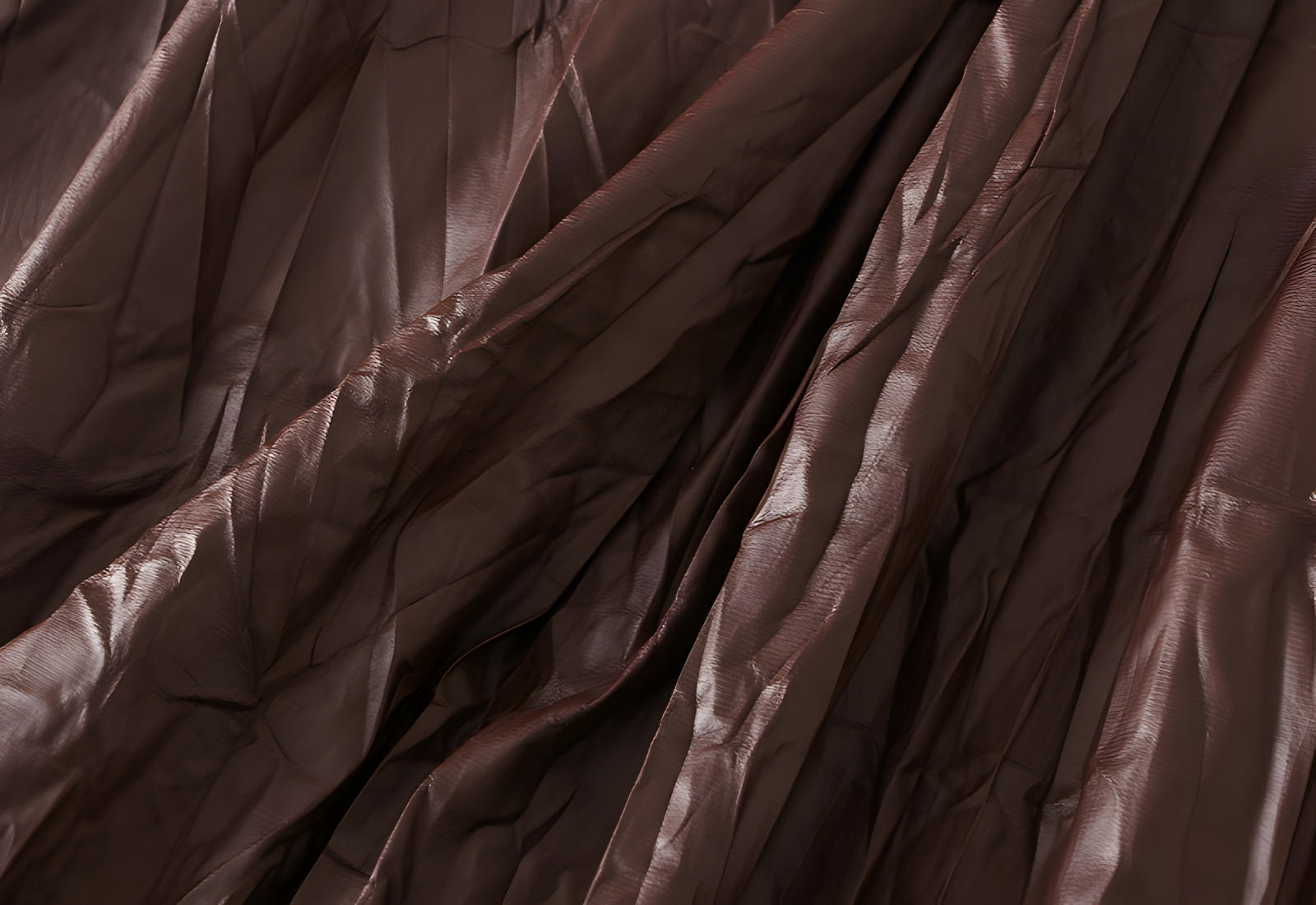 A-Line Crushed Look PU Leather Pleated Khaki Skirt - 8912_KHA