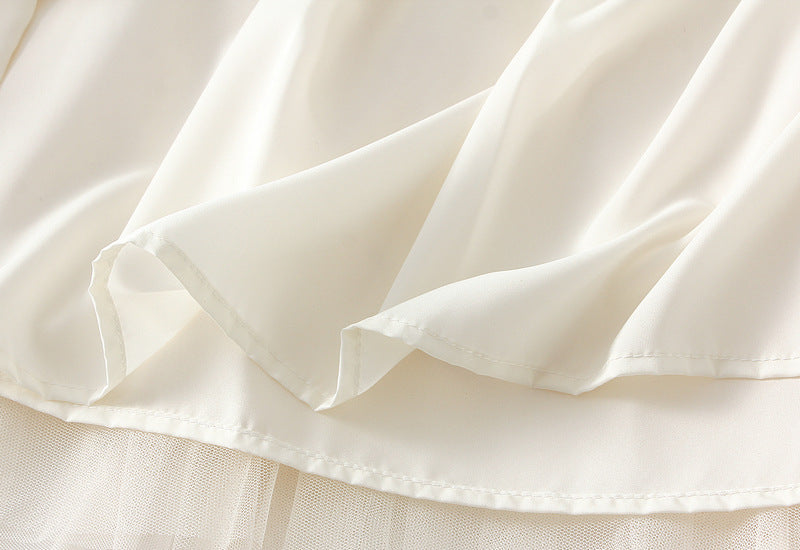 Whimsical Charm Layered Mesh Skirt - 1511_APRICOT