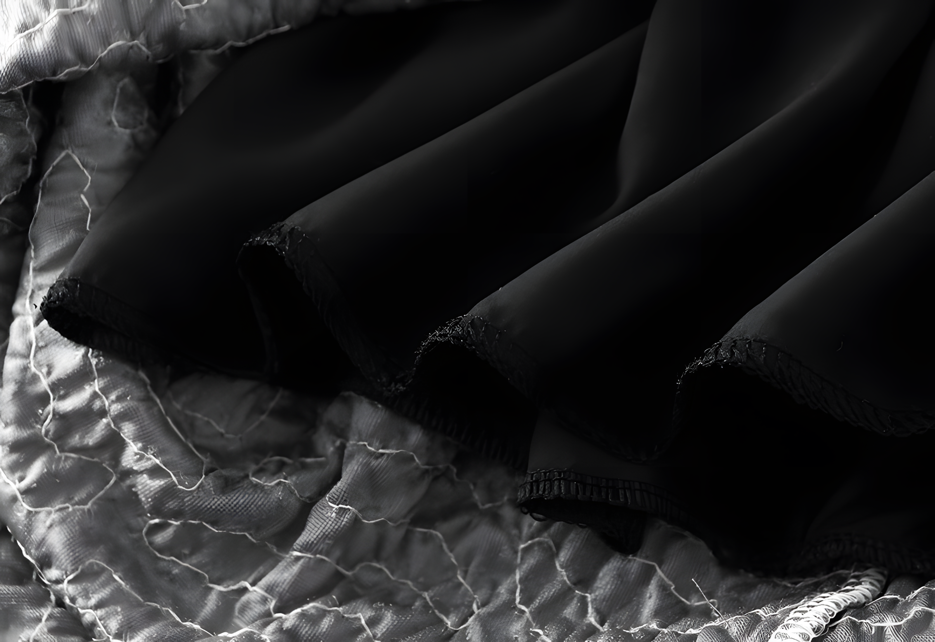 Heavy Sequinned Hip Skirt With Back Slit - D8035_GREY