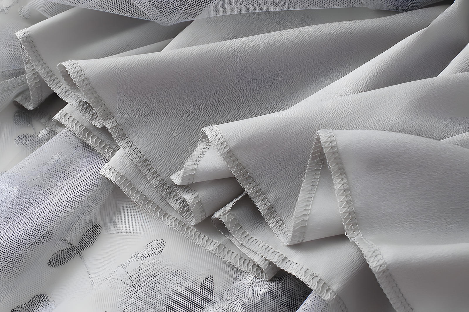 Flower Embellished and Embroidered Mesh A-Line Skirt With Satin Lining - 8692_GREY