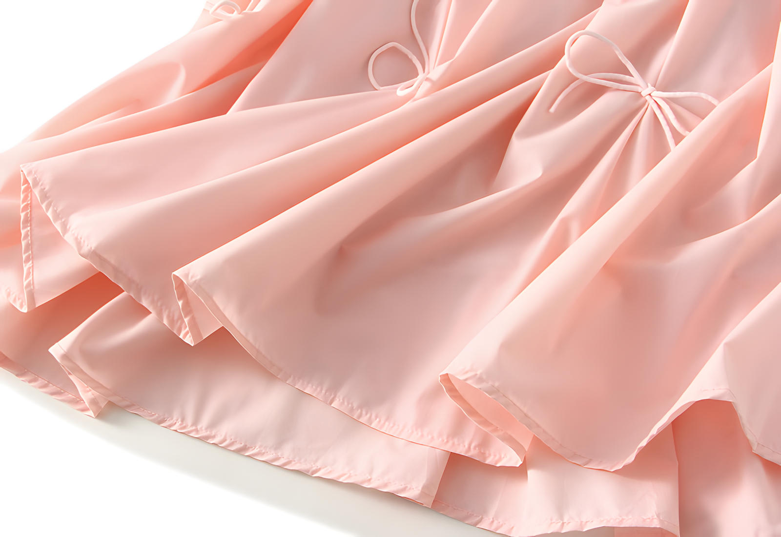 Blush Elegance Bow Skirt with Delicate Ribbon Accent Details - 8931_PINK