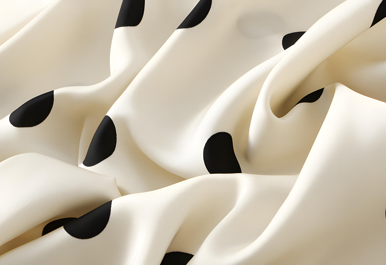 Polka Dot Retro A Line Satin Skirt - 9830_Big_WHITE