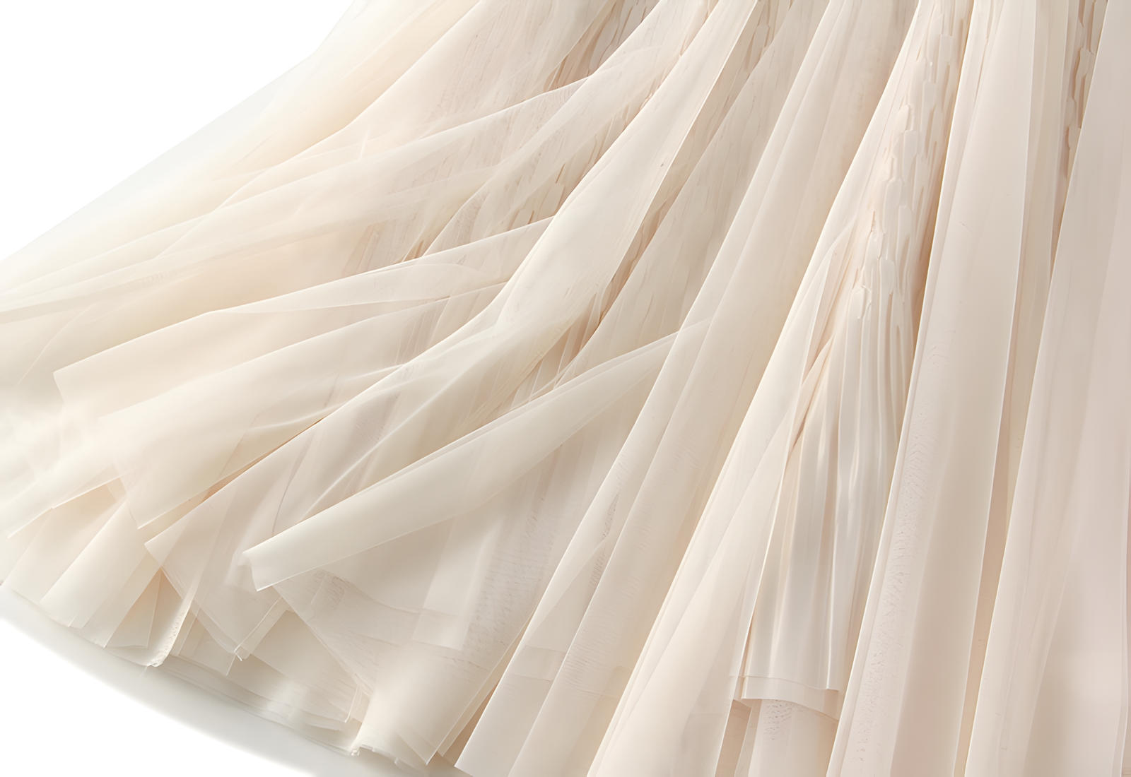 Mesh Multilayer Reversible Embossed Velvet Lining Skirt - 3613_APRICOT