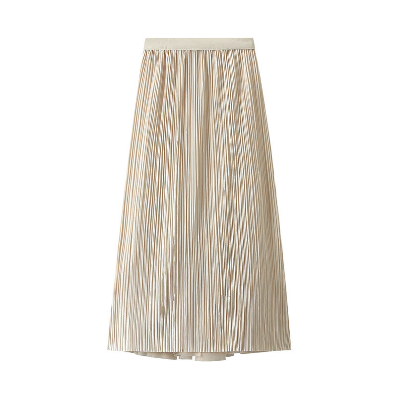 Double Sided Fishtail Gored Mesh Skirt - 1909_APRICOT