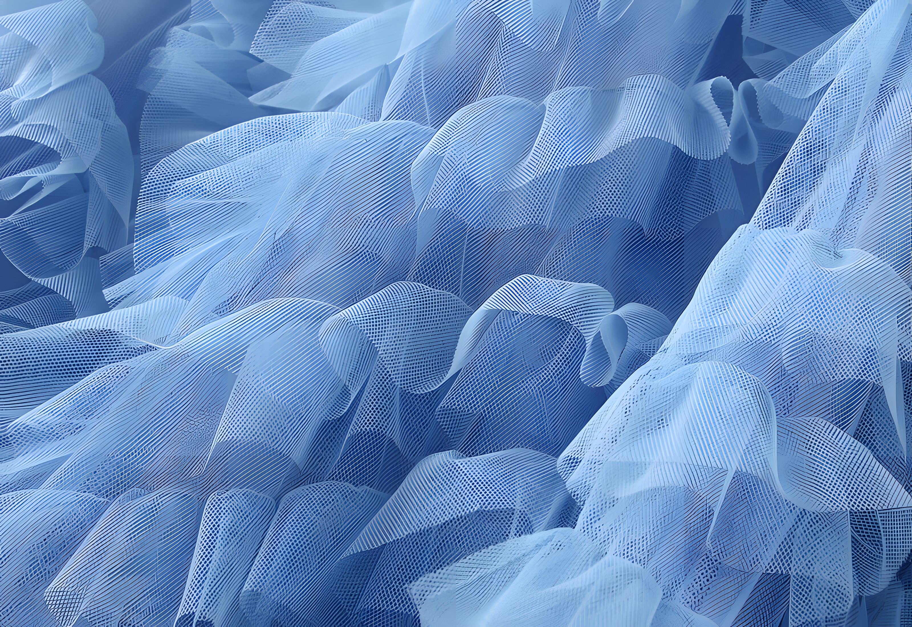 Heavy Mesh Gauze Skirt With Satin Lining - 1380_BLUE