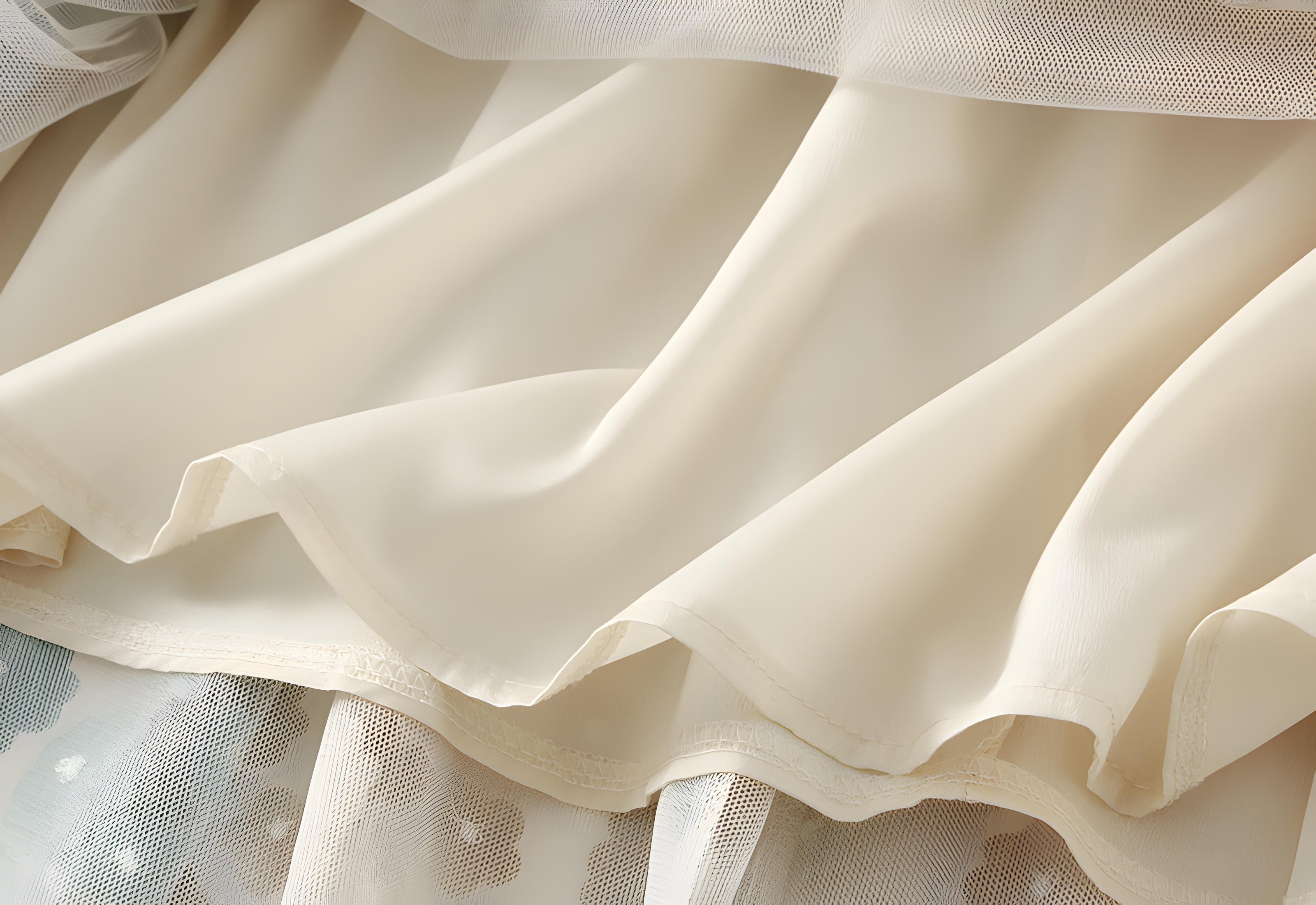 Multilayer Mesh Flower Skirt With Satin Lining - 1855_LIGHT GREEN