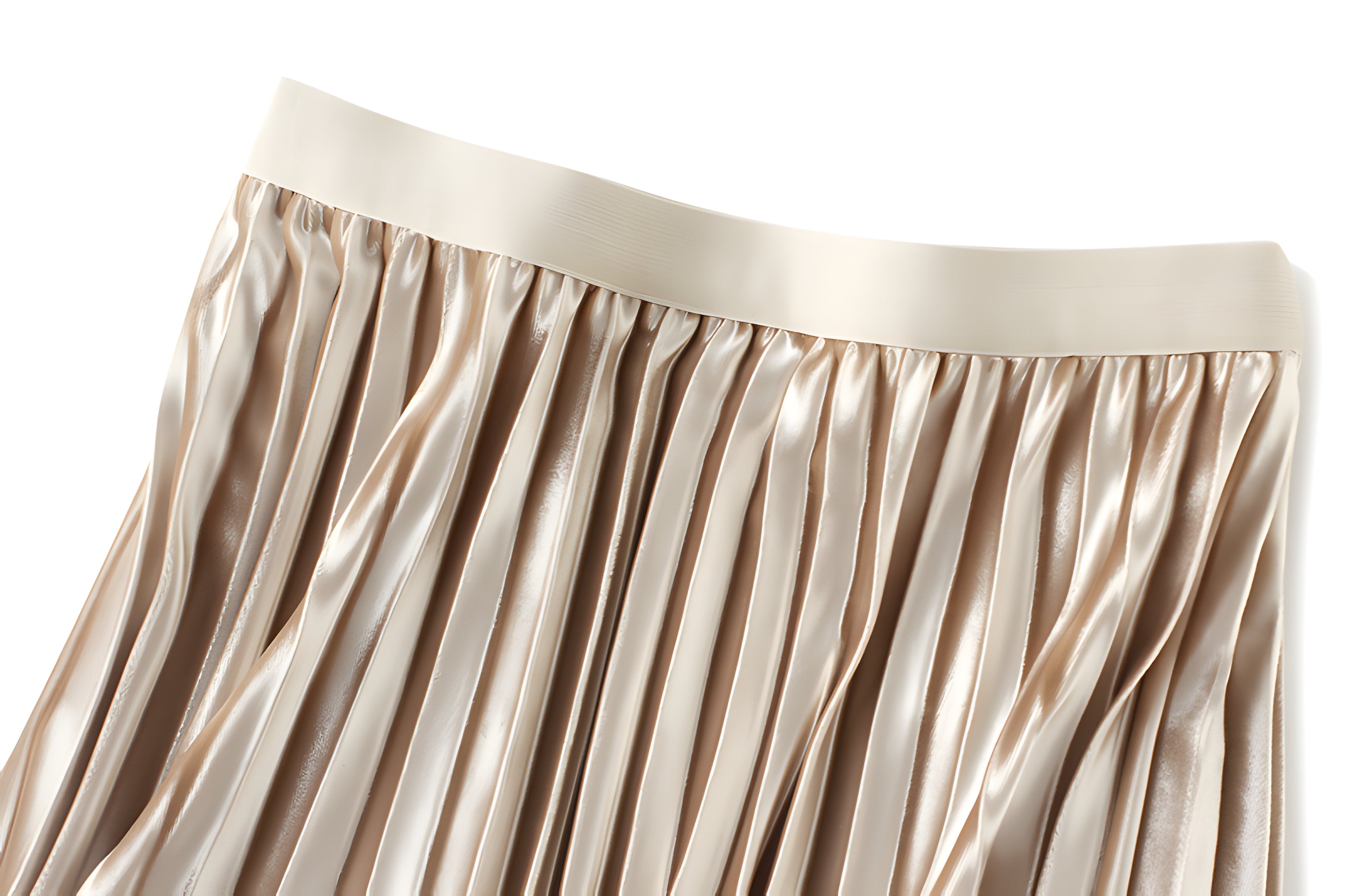 Velvet And Mesh Multilayer Pleated Skirt - 3319_APRICOT