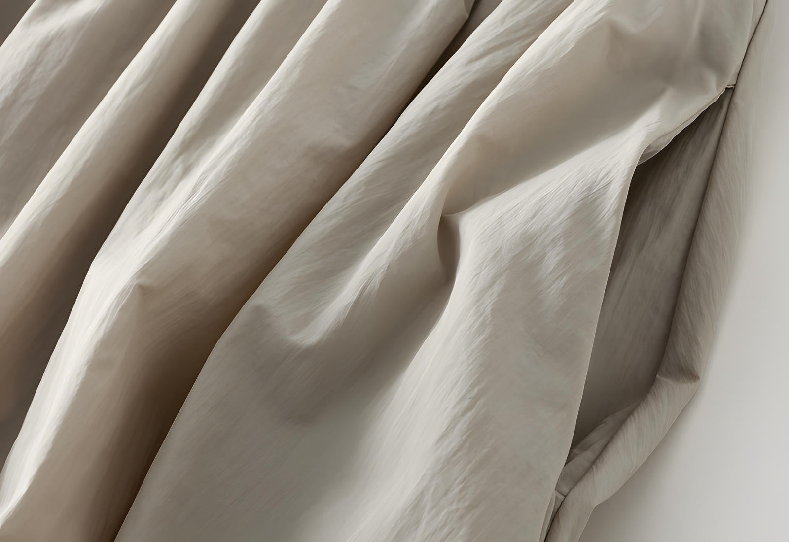 A-line High Waisted Mid Length Lantern Skirt With Both Side Pockets - 0503_KHAKI