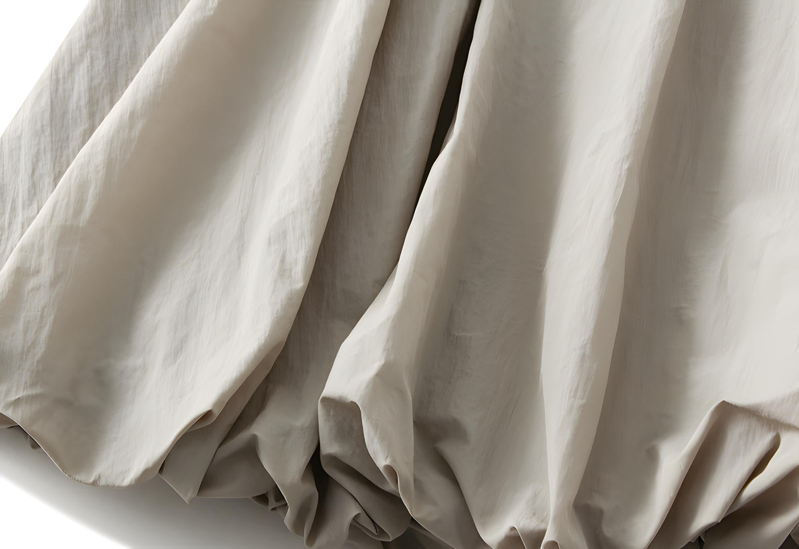 A-line High Waisted Mid Length Lantern Skirt With Both Side Pockets - 0503_KHAKI