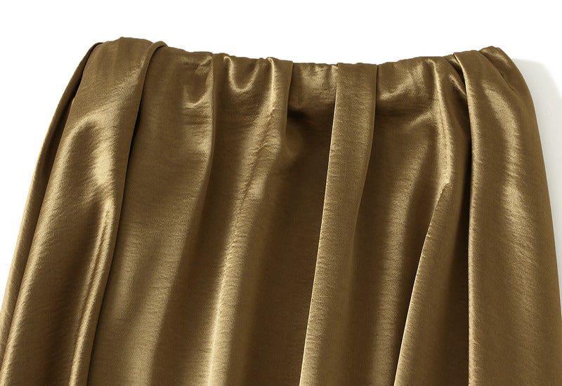 Luxe Satin Drape A-Line Skirt with Fluid Elegance - 9903-1_GOLD_L