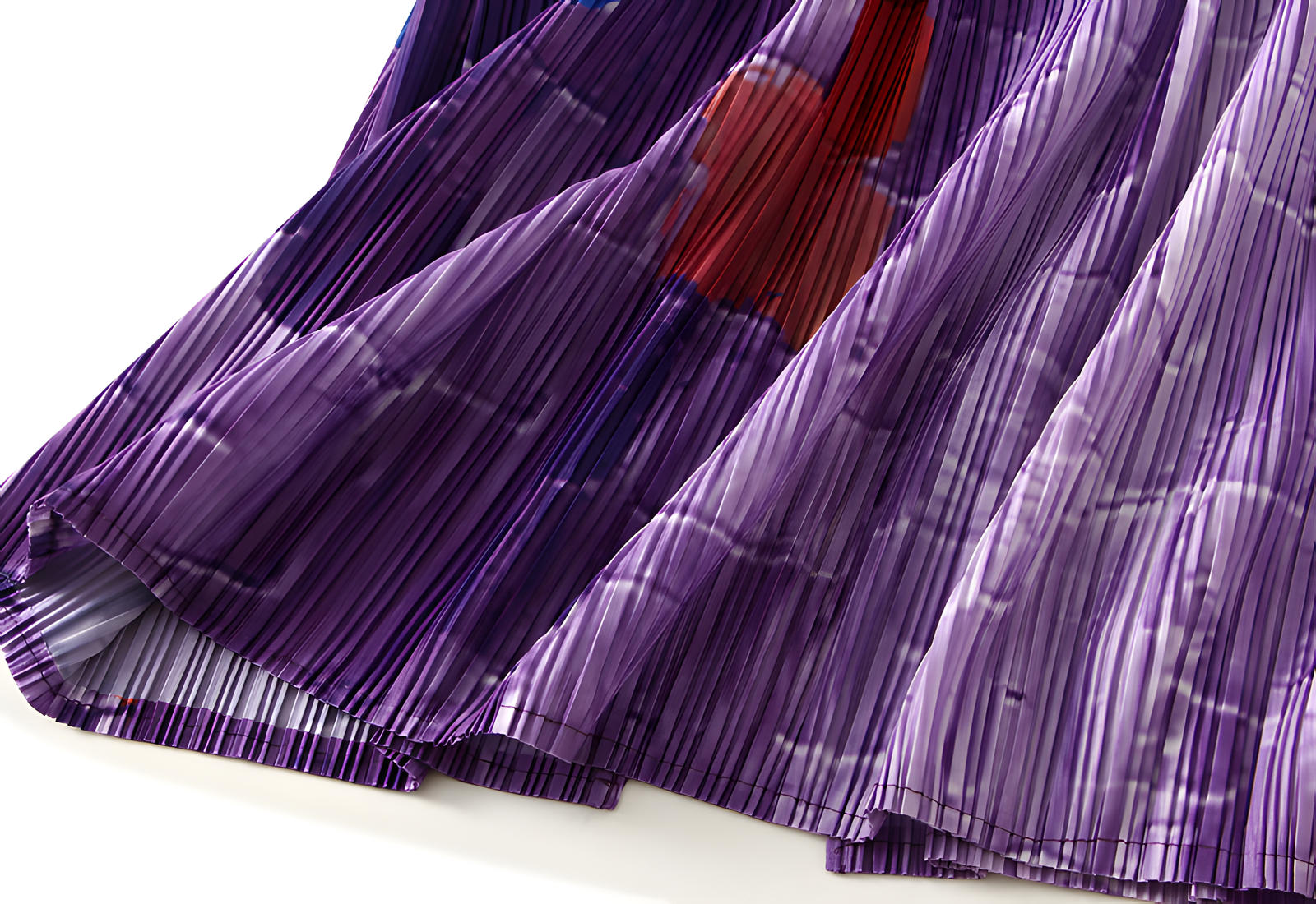 Miyaki Fold Self-Texture Back Slit Gradient Skirt - 0835_PURPLE