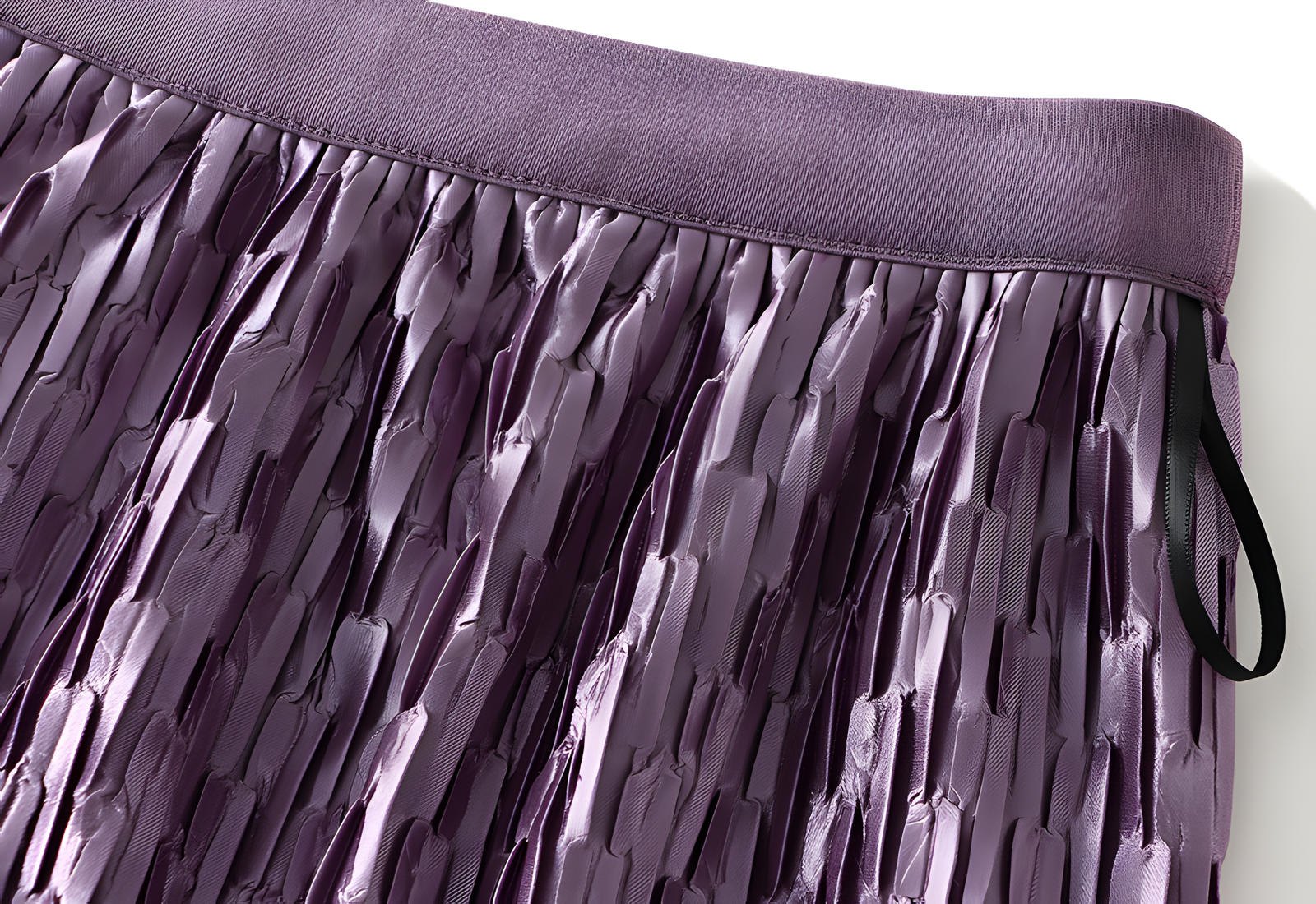 Mesh Multilayer Reversible Embossed Velvet Lining Skirt - 3613_PURPLE