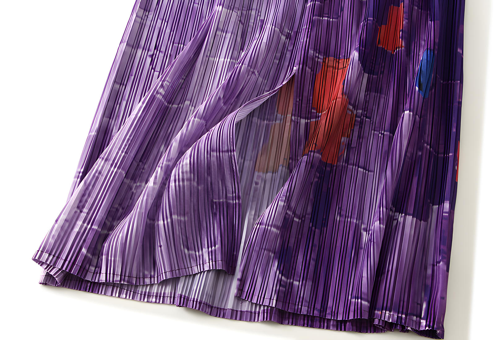 Miyaki Fold Self-Texture Back Slit Gradient Skirt - 0835_PURPLE