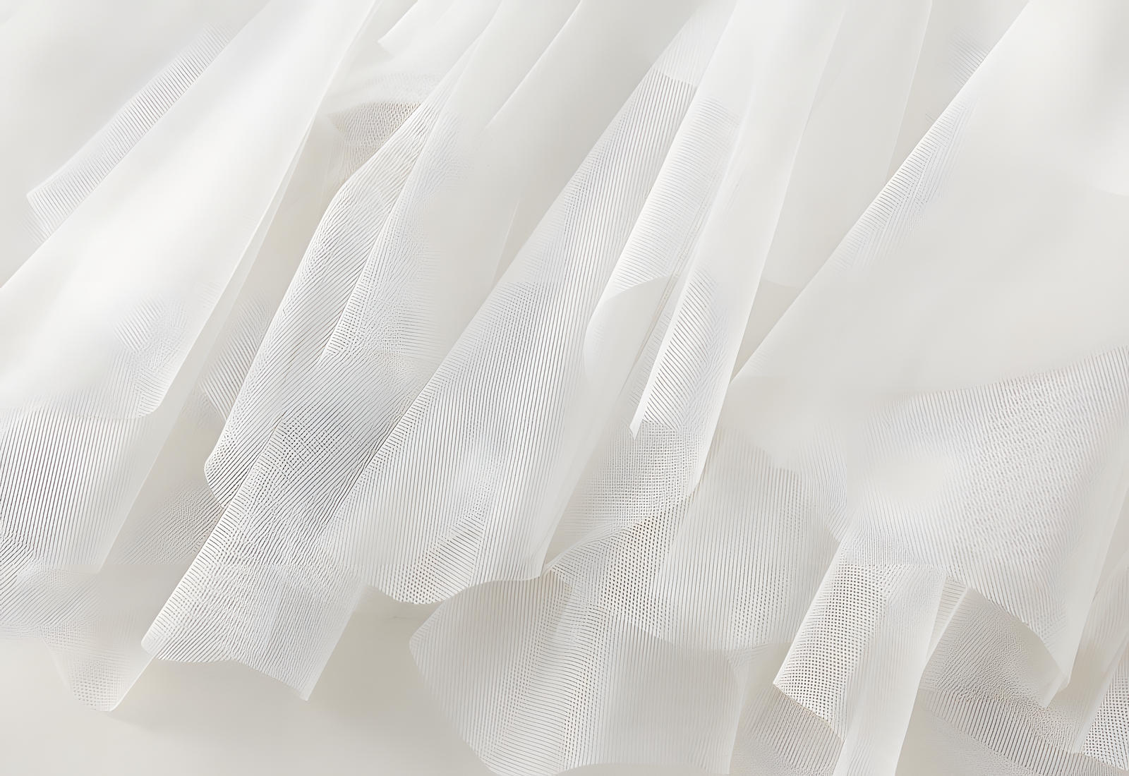 Mesh Gauze Vertical Ripples Short Skirt With Satin Lining - 1682_WHITE