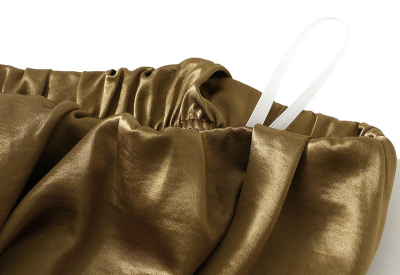 Luxe Satin Drape A-Line Skirt with Fluid Elegance - 9903-1_GOLD_L