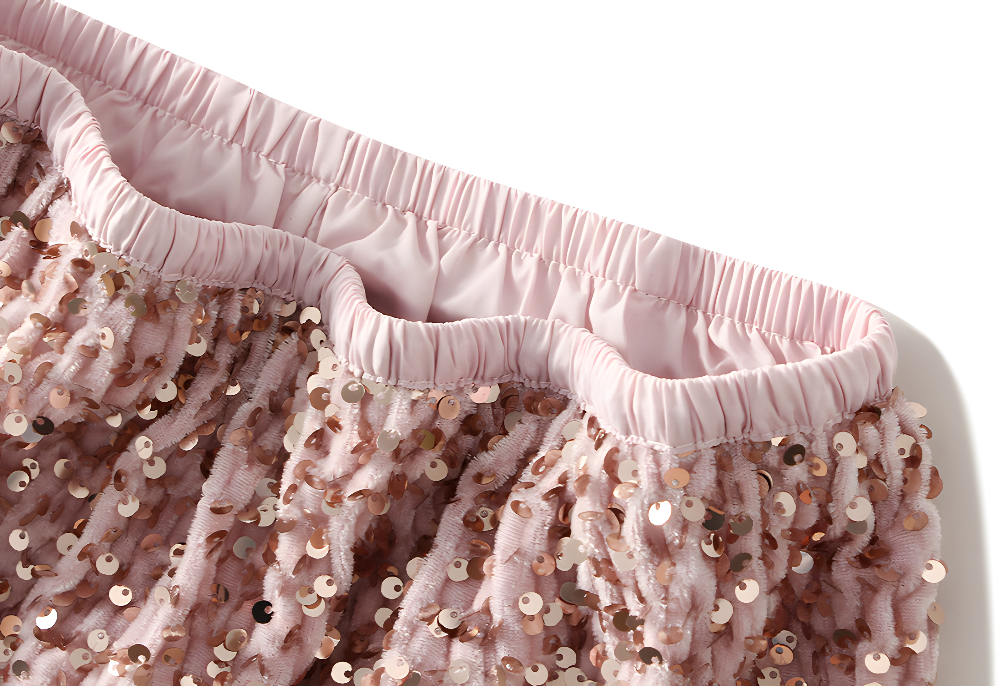 Heavy Sequinned Hip Skirt With Back Slit - D8035_PINK