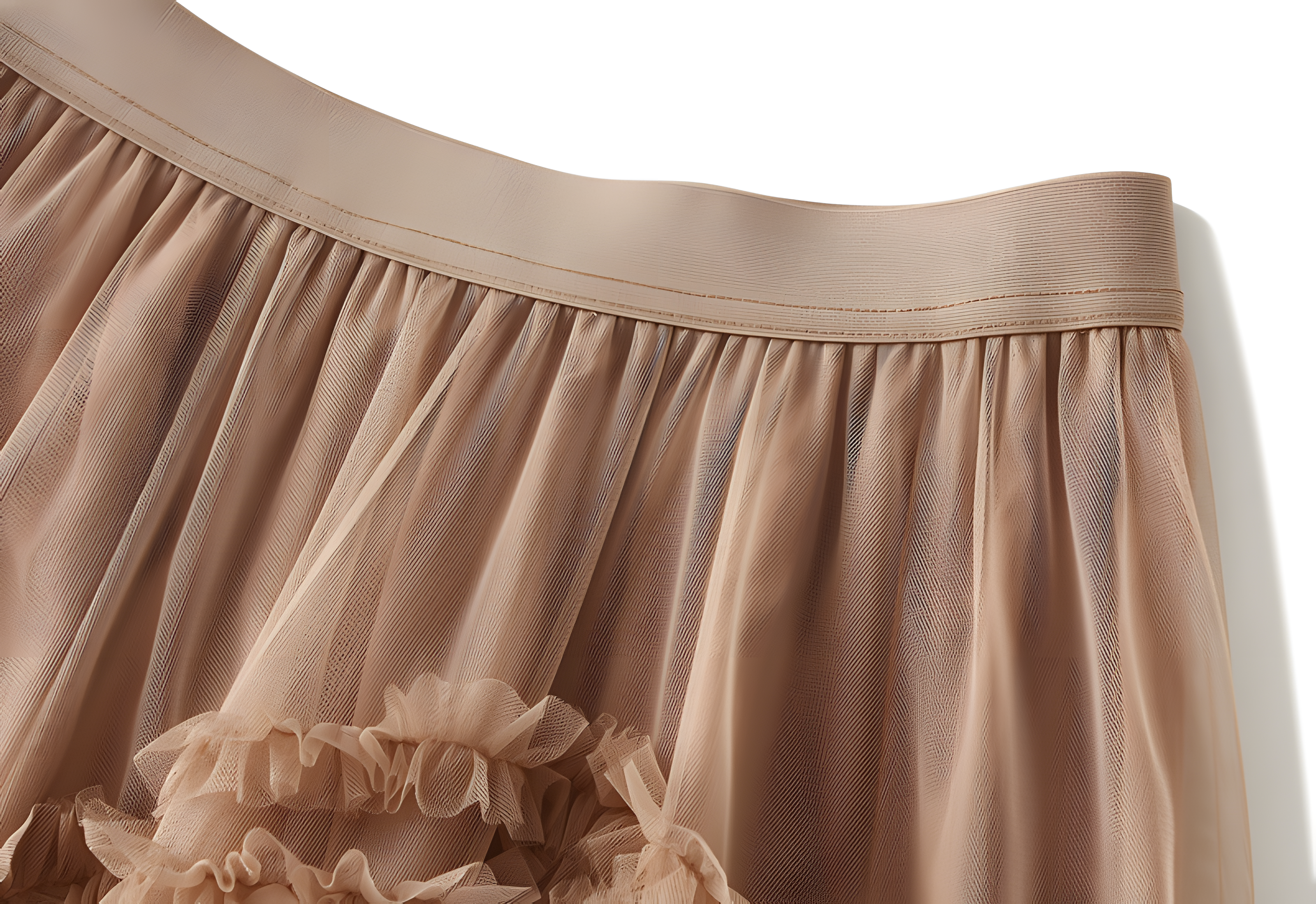 Heavy Mesh Gauze Skirt With Satin Lining - 1380_KHAKI