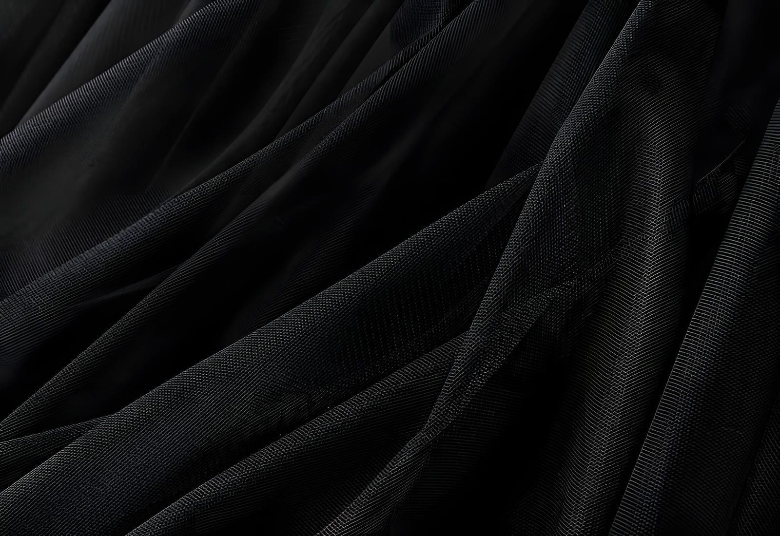 Mesh Multilayer Short Skirt With Satin Lining - A013_BLACK