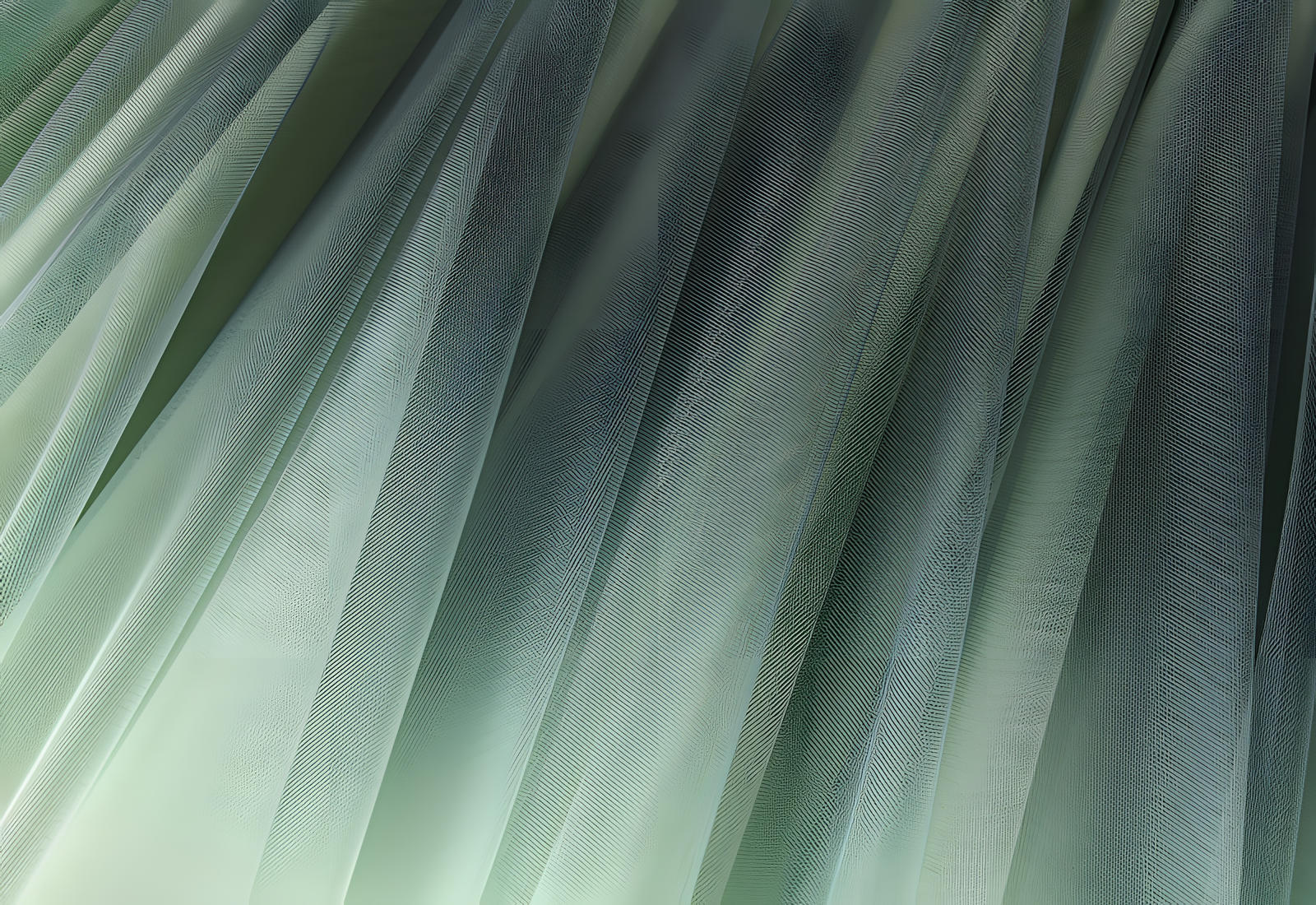 Mesh Multilayer Gradient Short Skirt With Satin Lining - 1365_GREEN