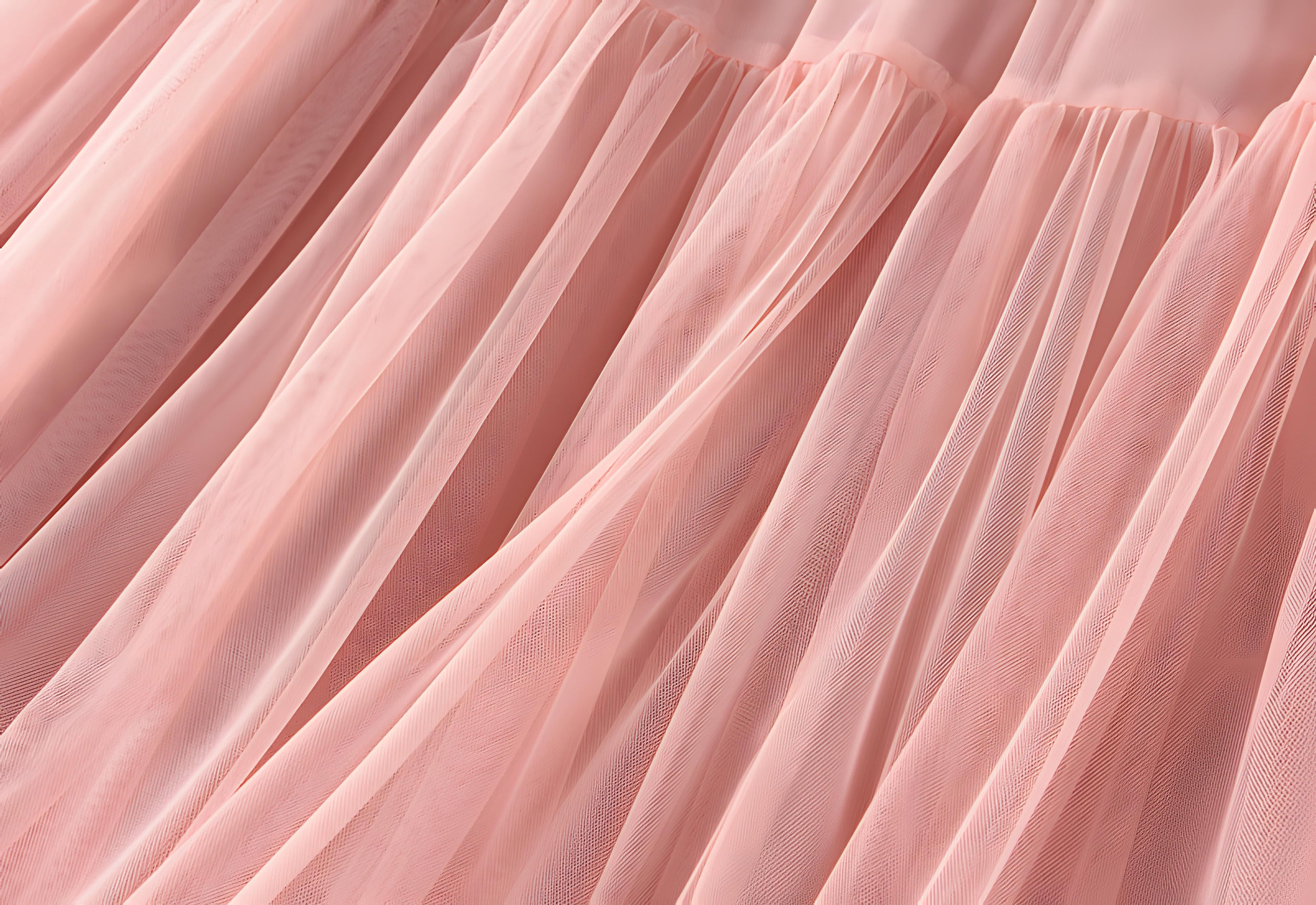 Extra large Hem Multilayer A-Line Mesh Skirt - 8023_PINK