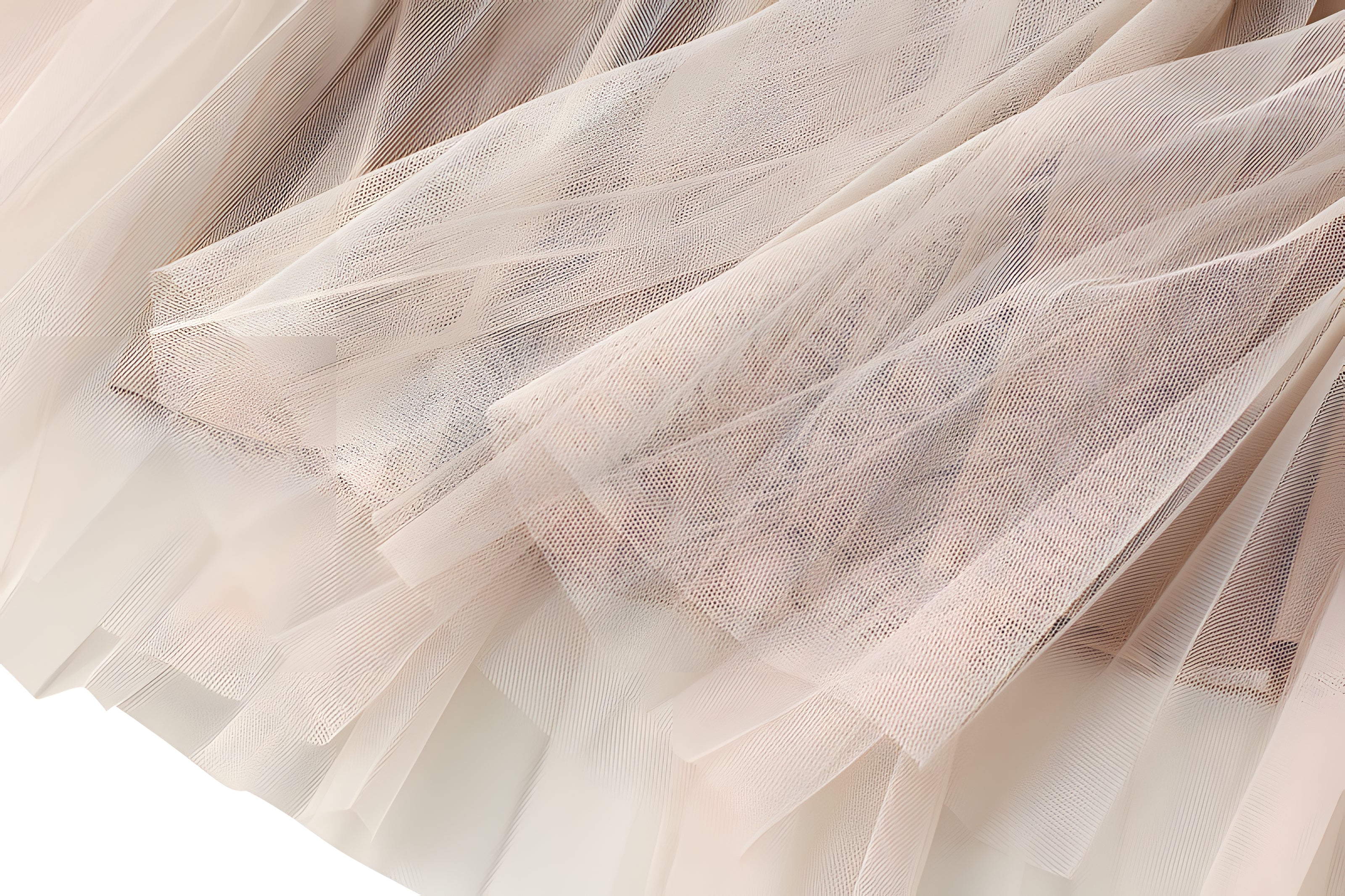 Velvet And Mesh Multilayer Pleated Skirt - 3319_APRICOT