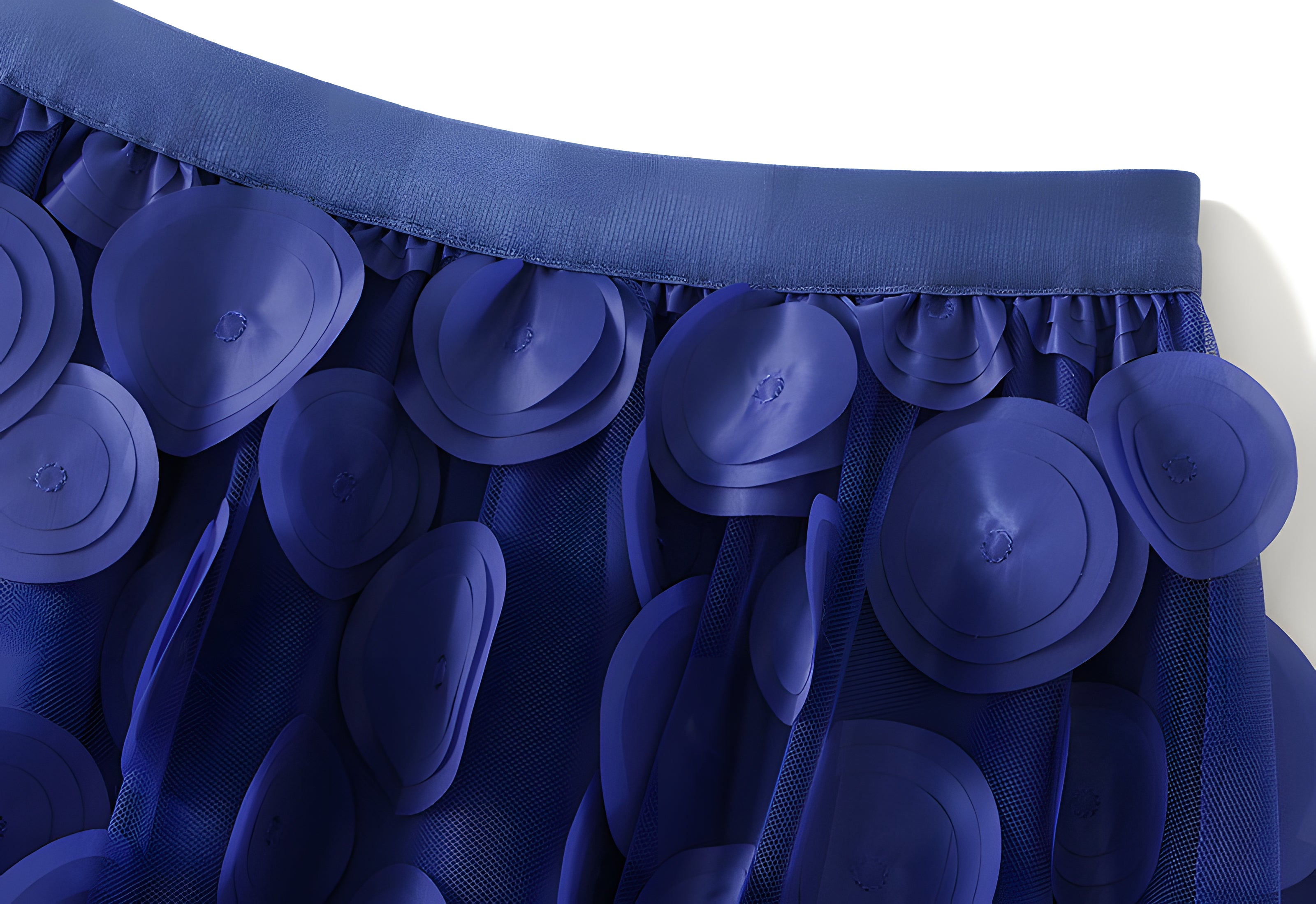 Polka Dot Hepburn Style Umbrella Mesh Skirt - 0931_SAPPHIRE