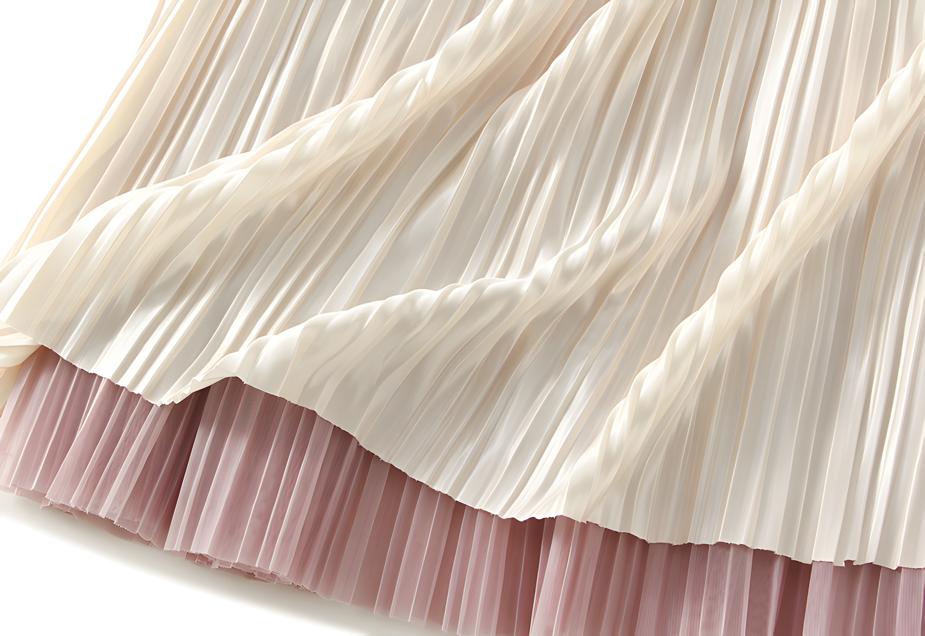 Elegant Luxury Gradient Multilayer A-Line Mesh Skirt - 0872_PINK