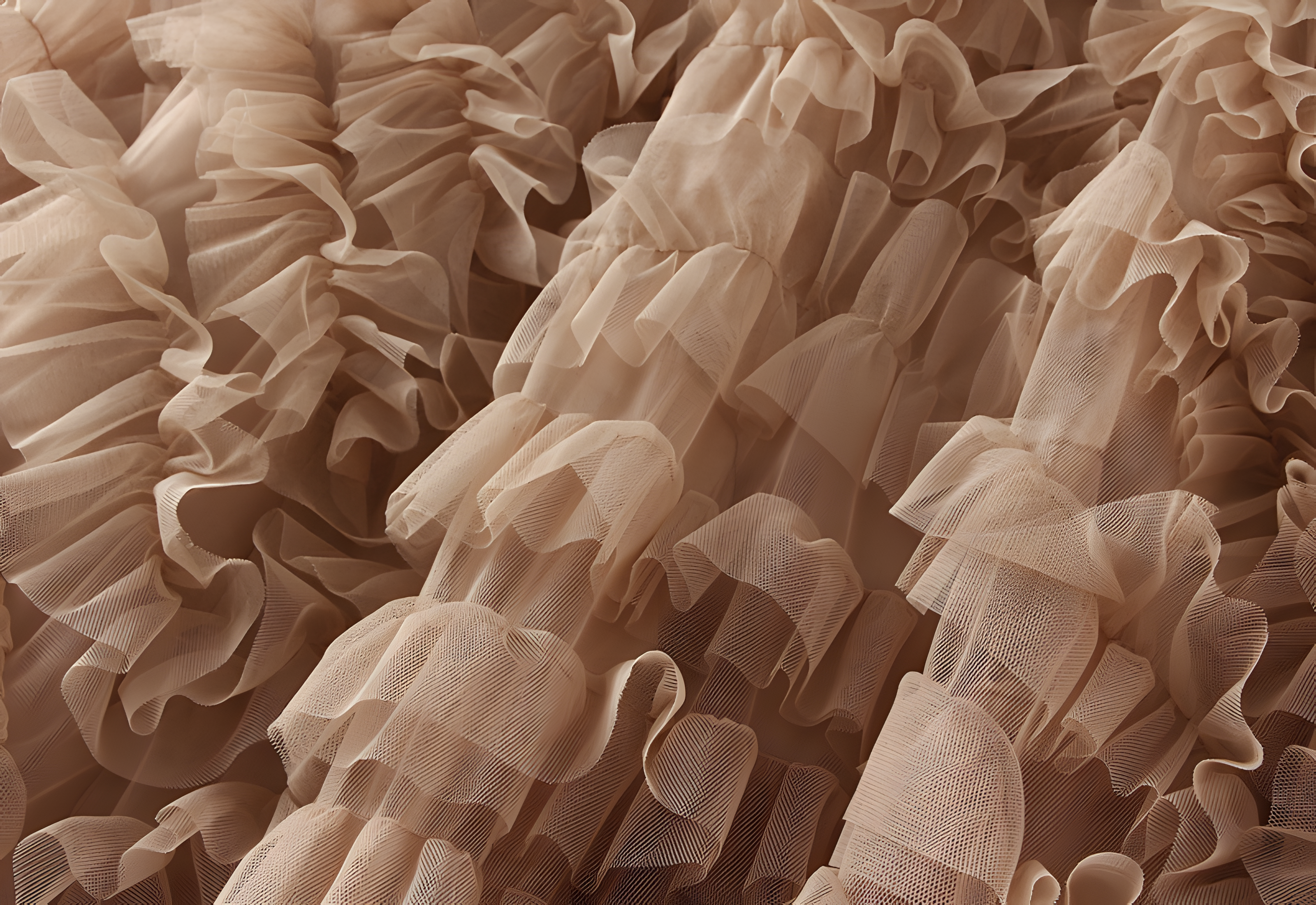 Heavy Mesh Gauze Skirt With Satin Lining - 1380_KHAKI