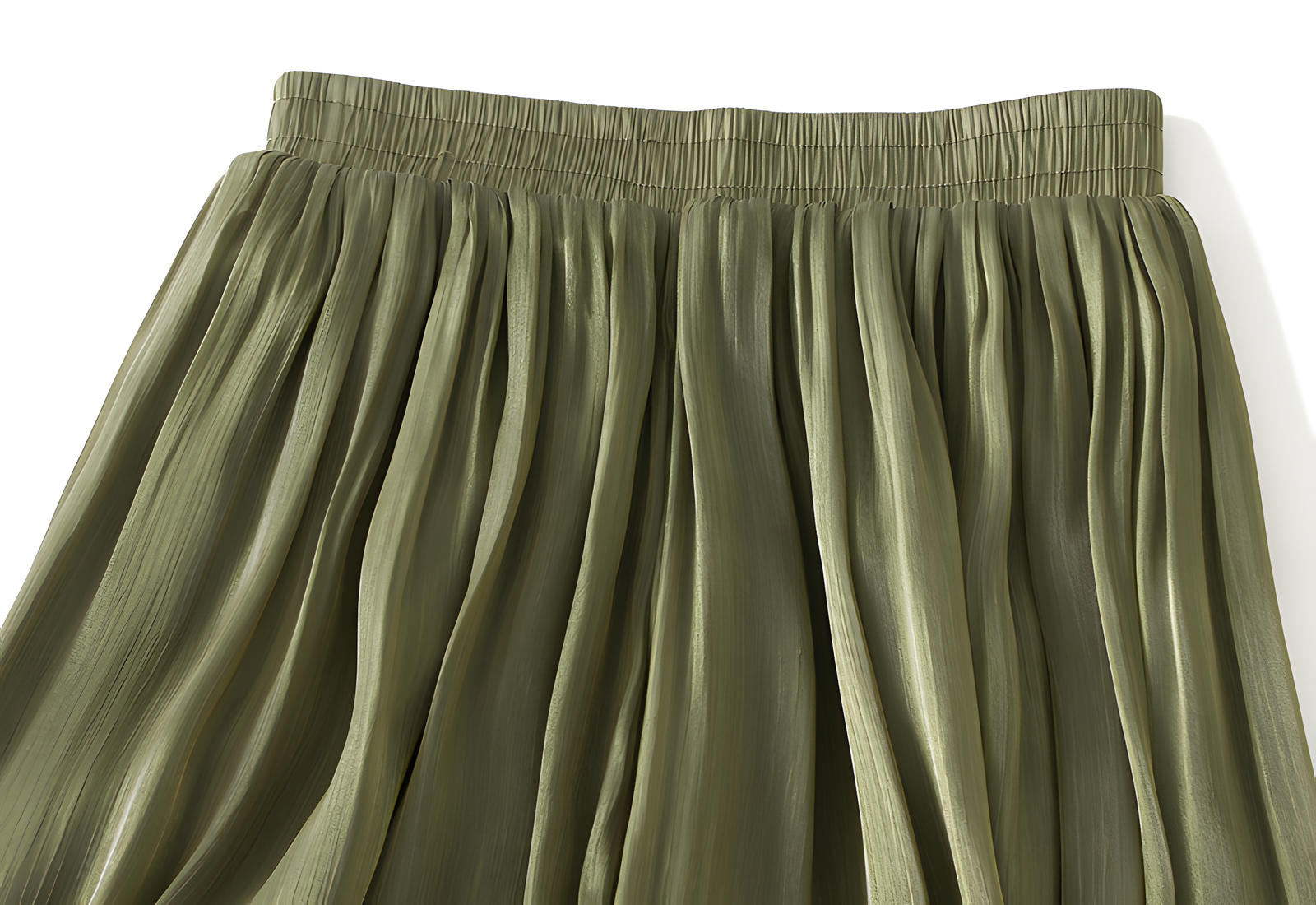 Pearlescent Lustre Wide Leg Skirt Pants - 6806_GREEN