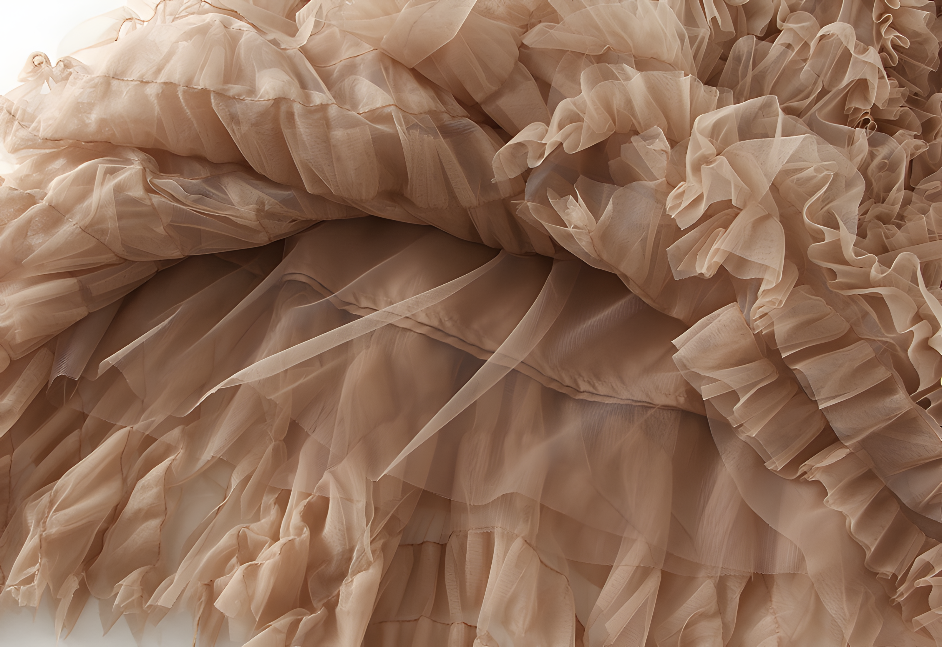 Heavy Mesh Gauze Skirt With Satin Lining - 1380_KHAKI