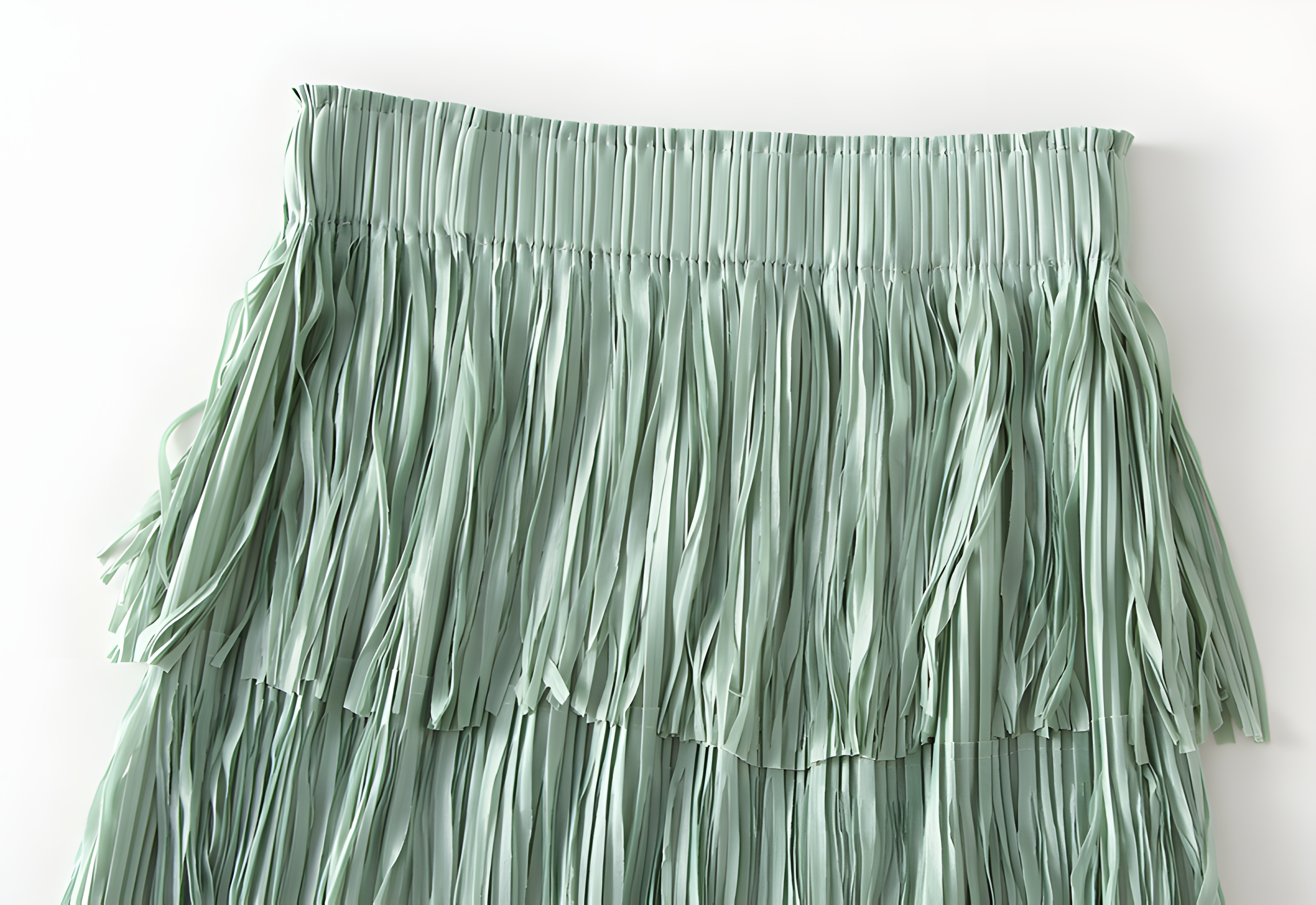 Multilayer Tassel Designer Skirt - 0666_LIGHT GREEN