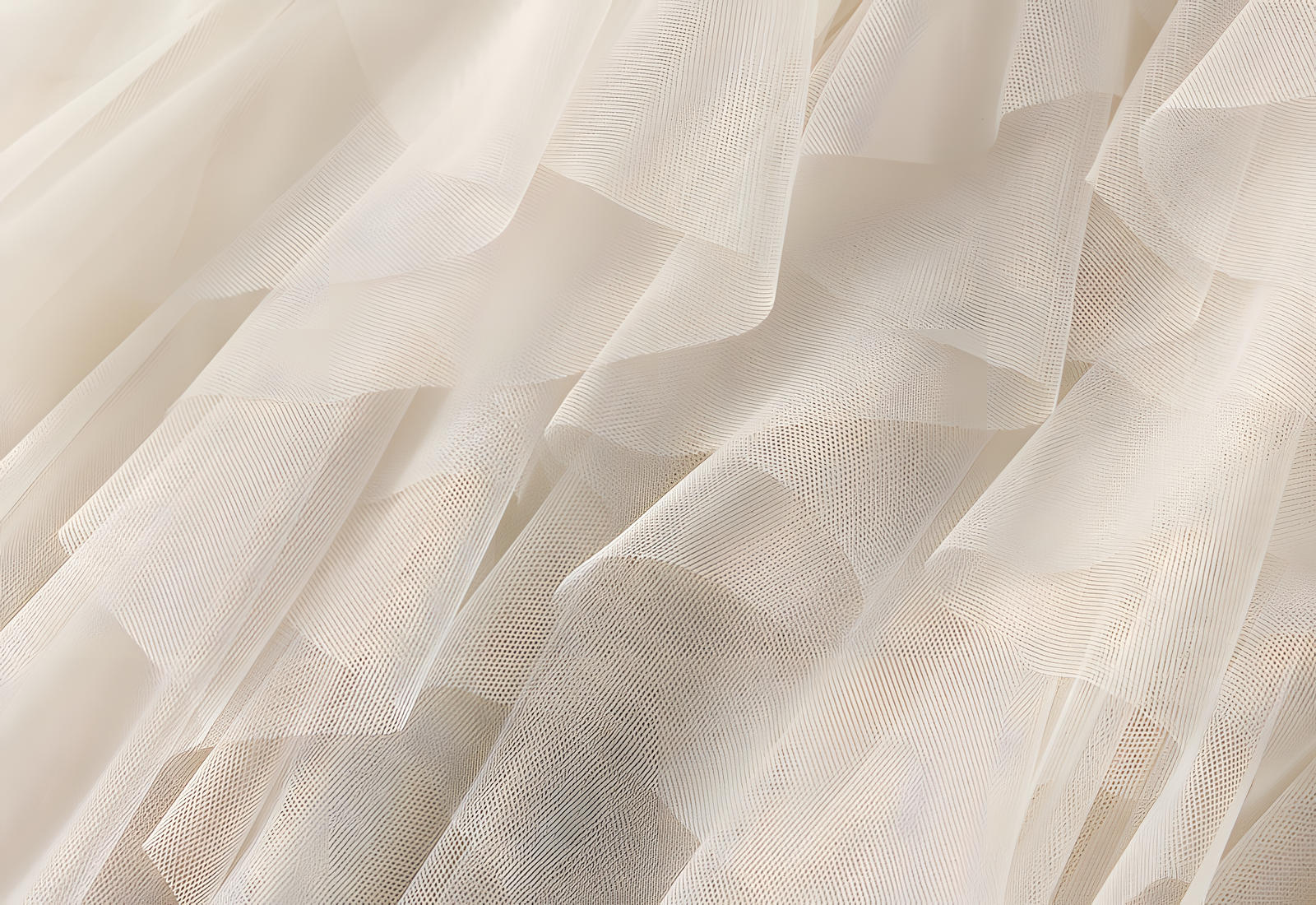 Mesh Gauze Vertical Ripples Short Skirt With Satin Lining - 1682_APRICOT