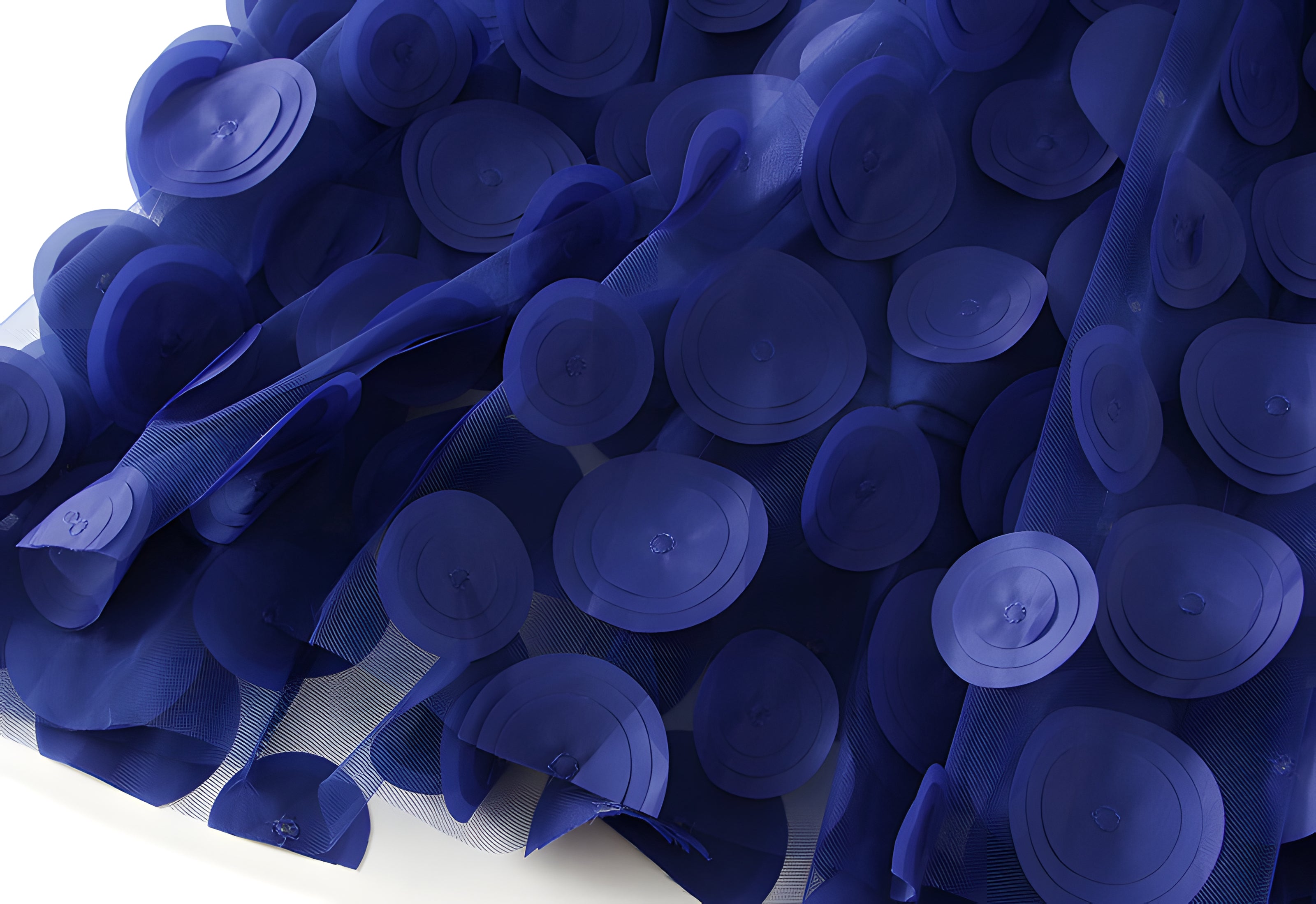 Polka Dot Hepburn Style Umbrella Mesh Skirt - 0931_SAPPHIRE