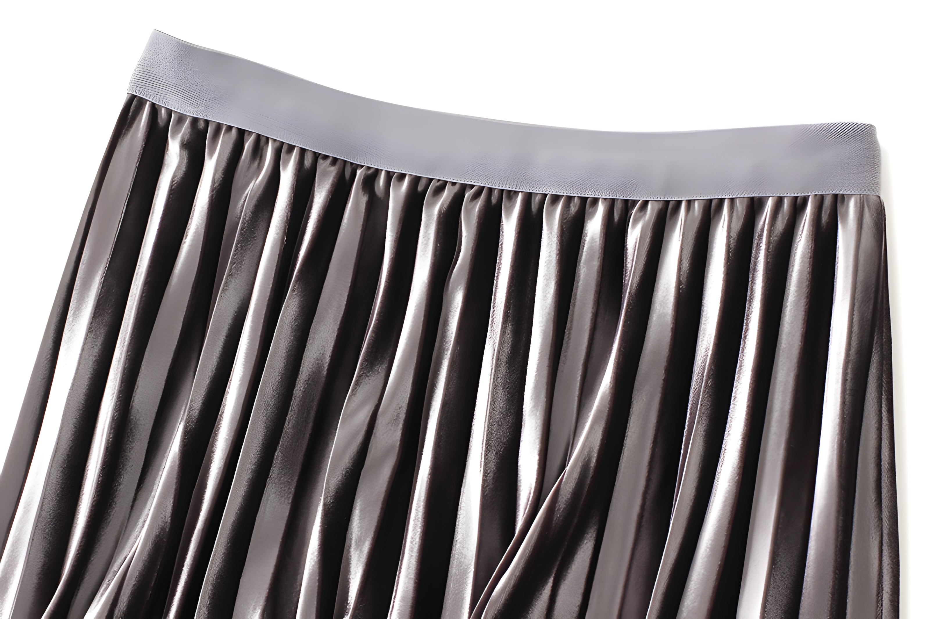 Velvet And Mesh Multilayer Pleated Skirt - 3319_GREY