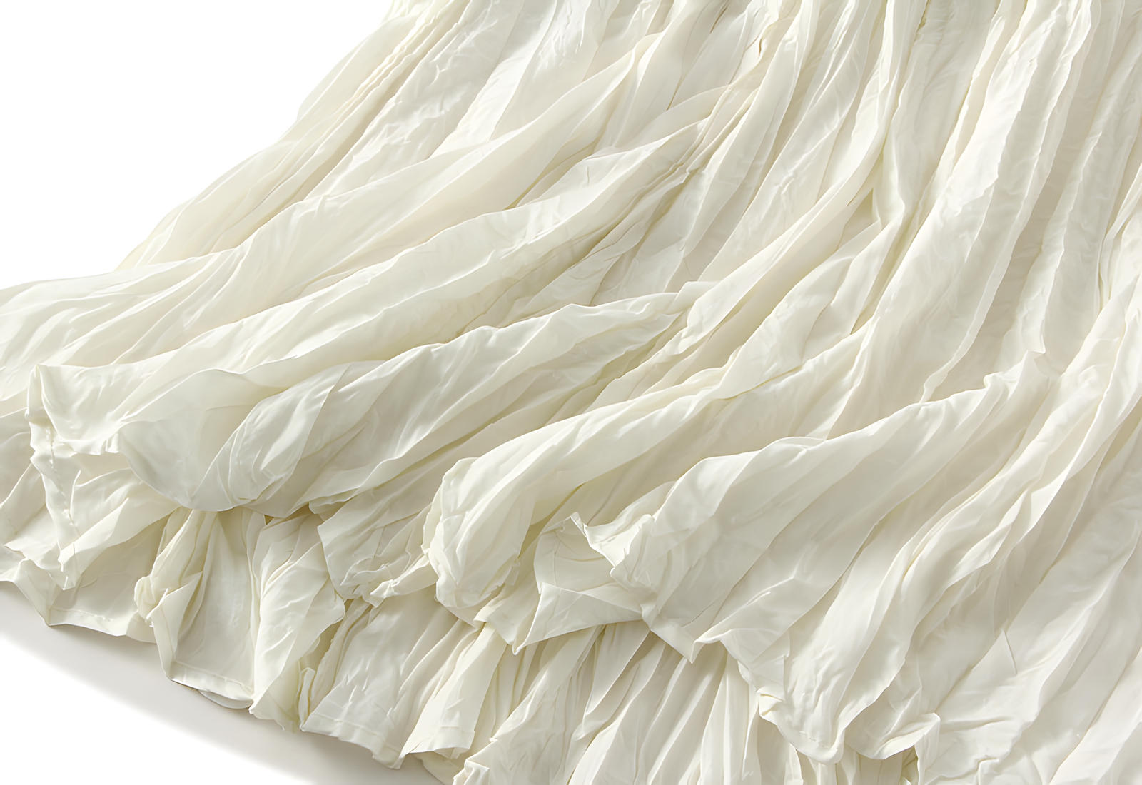 Crushed Self Design Pleated A-Line Skirt	- 0323_APRICOT