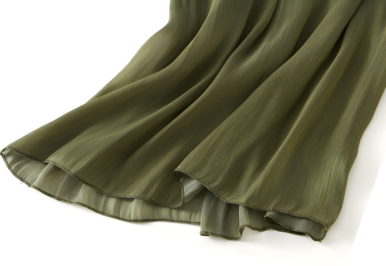 Pearlescent Lustre Wide Leg Skirt Pants - 6806_GREEN