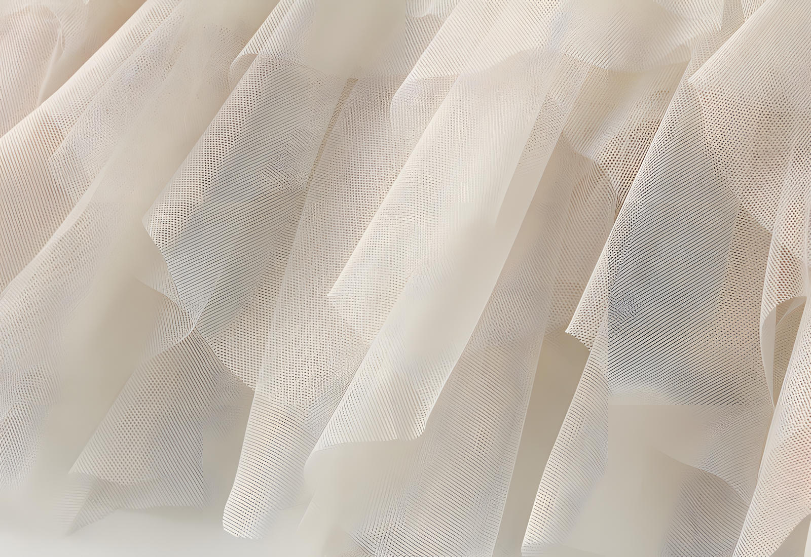 Mesh Gauze Vertical Ripples Short Skirt With Satin Lining - 1682_APRICOT