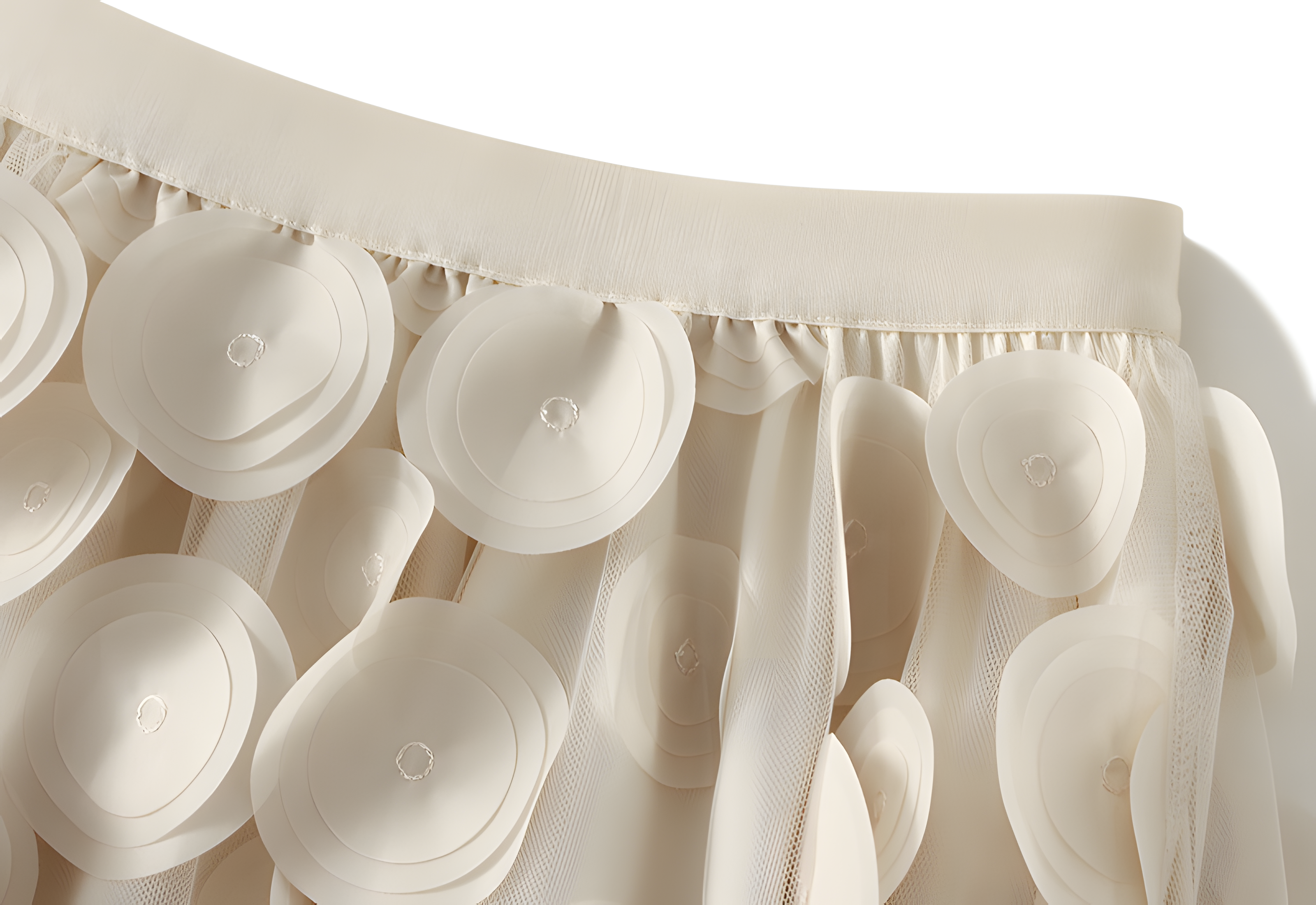 Polka Dot Hepburn Style Umbrella Mesh Skirt - 0931_APRICOT