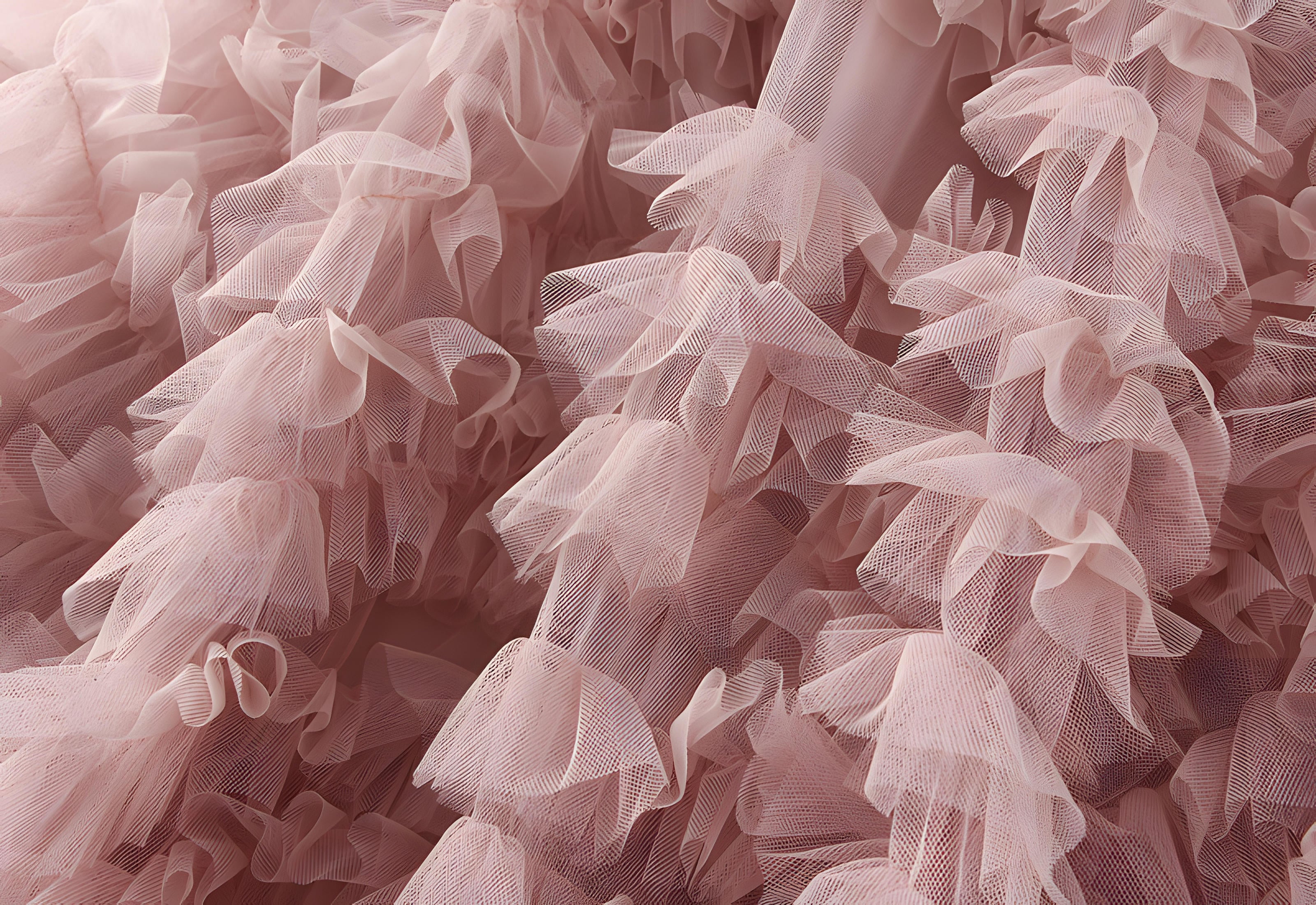 Heavy Mesh Gauze Skirt With Satin Lining  - 1380_PINK