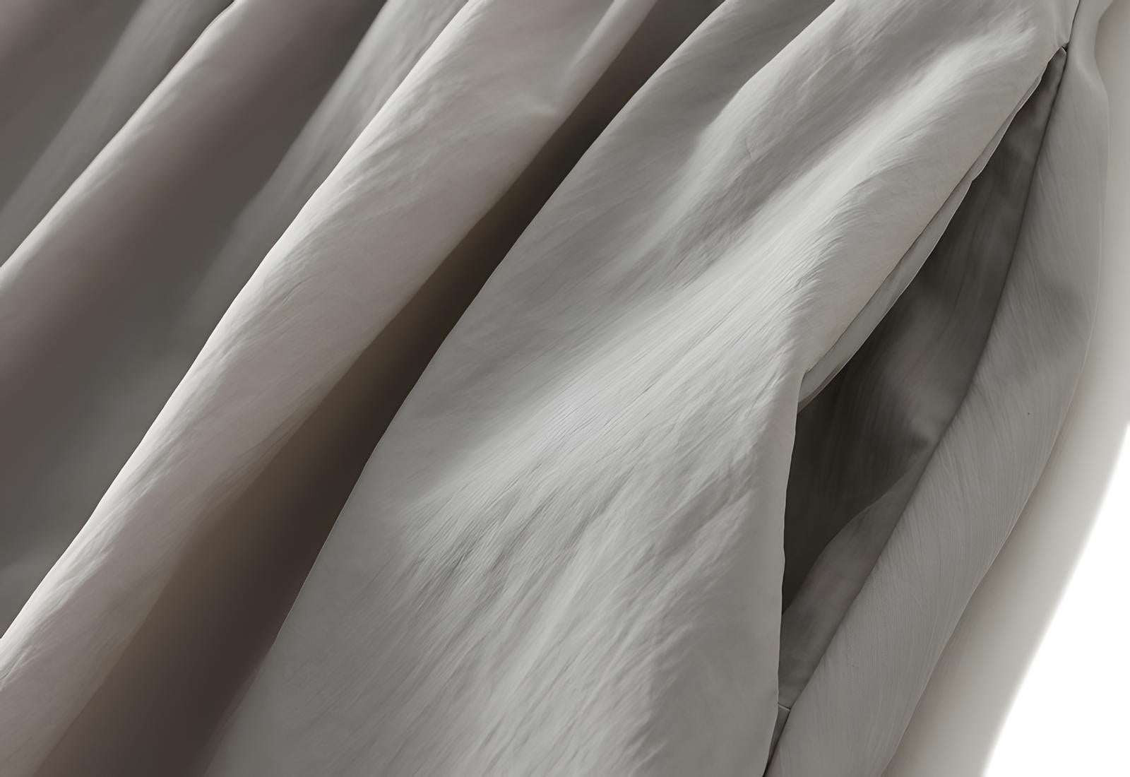 A-line High Waisted Mid Length Lantern Skirt With Both Side Pockets - 0503_GREY