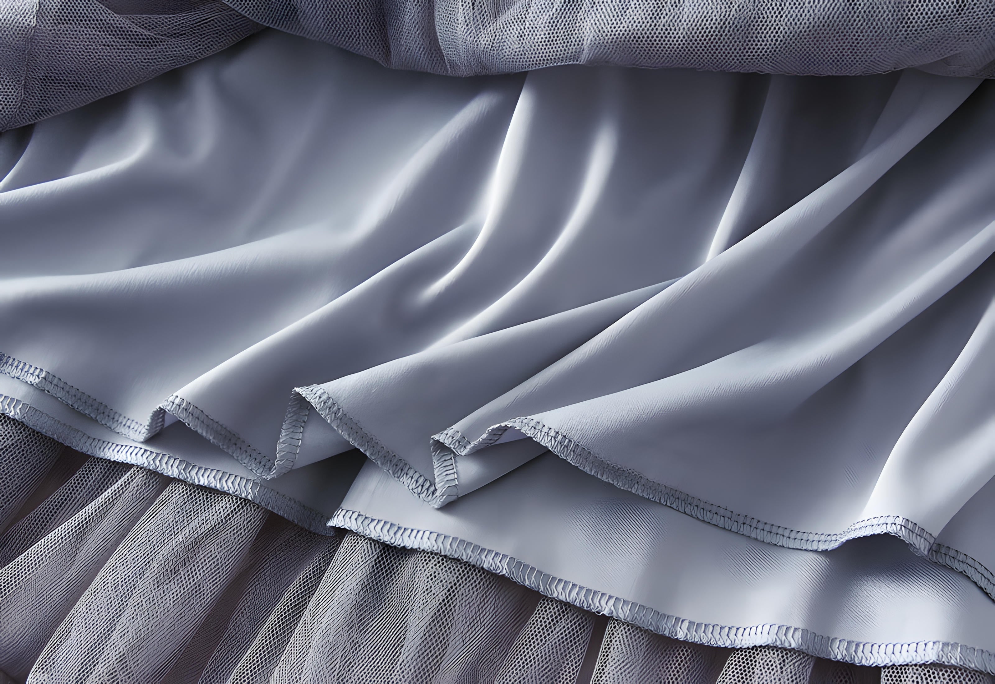 Heavy Mesh Gauze Multilayer Long Skirt With Satin Lining - 2210_GREY