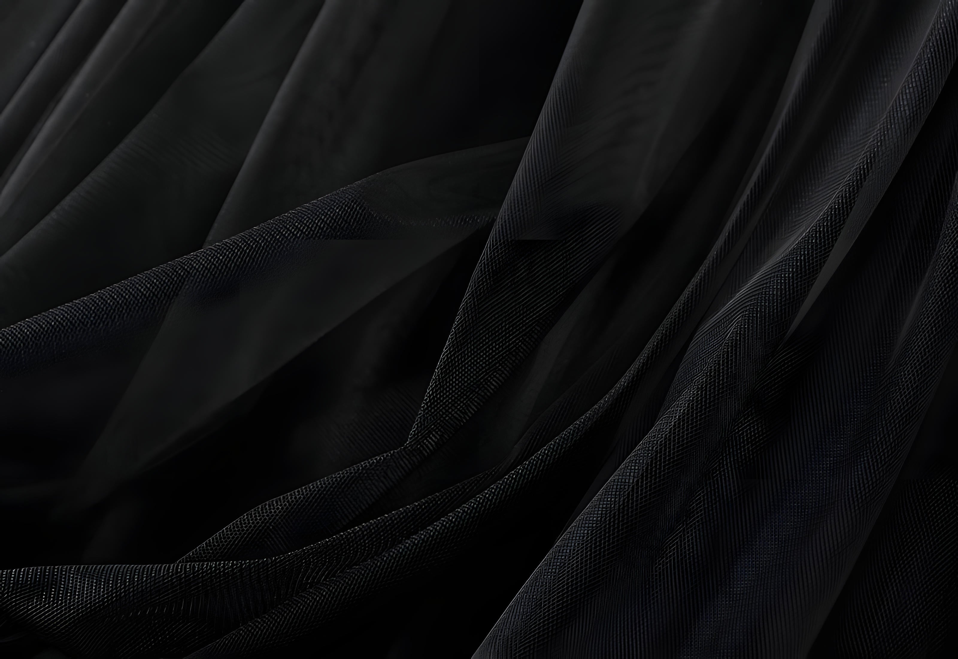 Extra large Hem Multilayer A-Line Mesh Skirt - 8023_BLACK