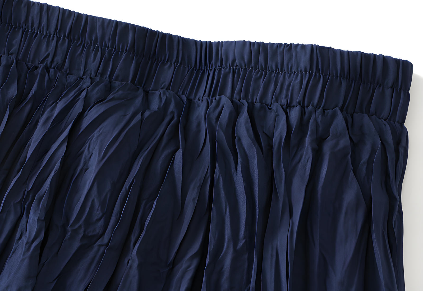 Crushed Self Design Pleated A-Line Skirt	- 0323_SAPPHIRE